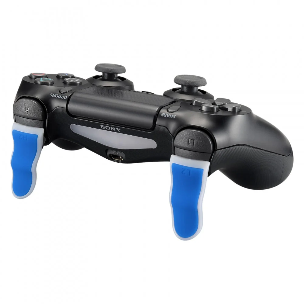 eXtremeRate 1 Pair L2 R2 Buttons Extention Trigger for PS4 Slim Pro Controller (JDM-001/011/040/050/055) - Blue White - Image 2