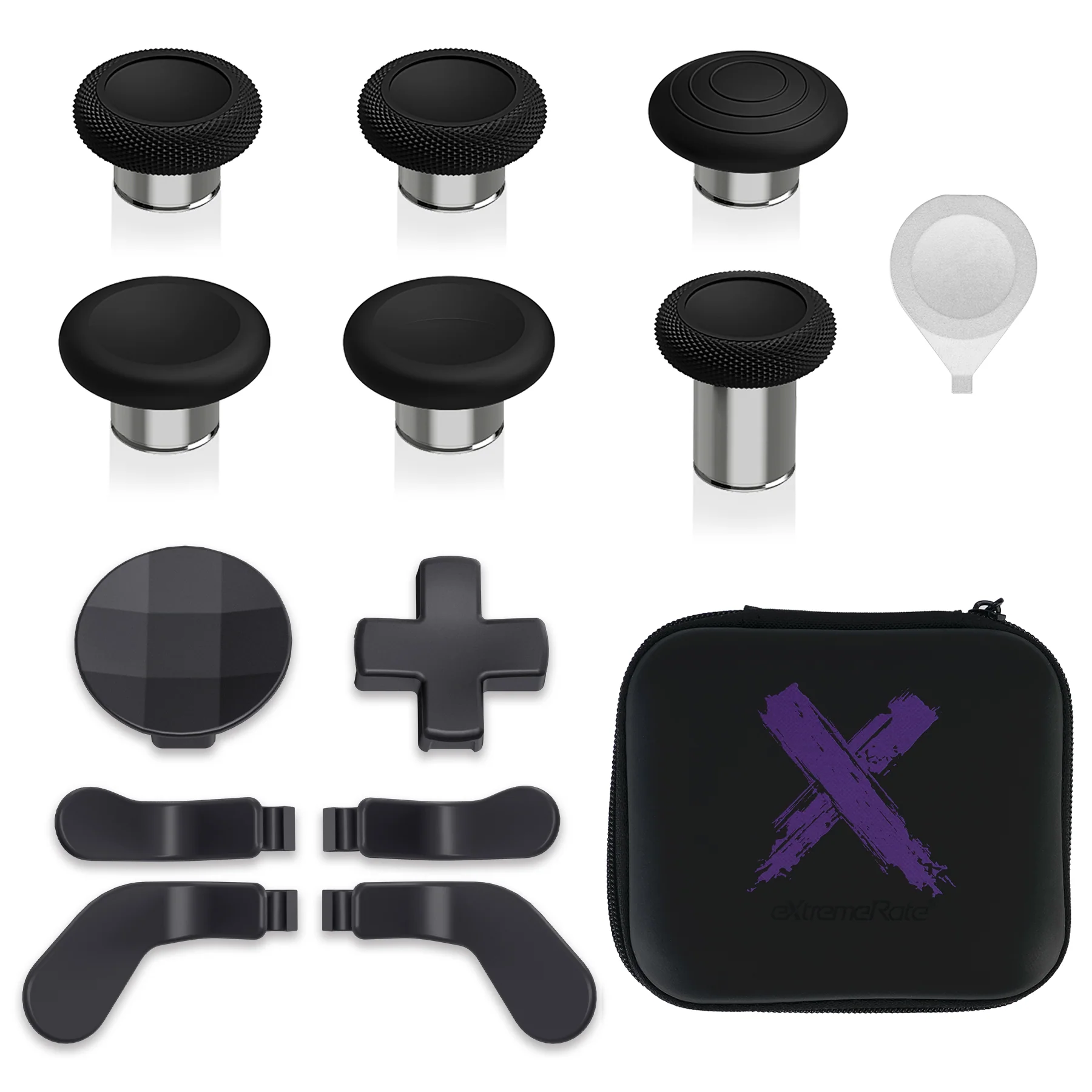 eXtremeRate 13 in 1 Component Pack Kit Replacement Metal Thumbsticks & D-Pads & Paddles for Xbox Elite Series 2 & Elite 2 Core Controller (Model 1797) - Black & Metallic Silver - Image 12