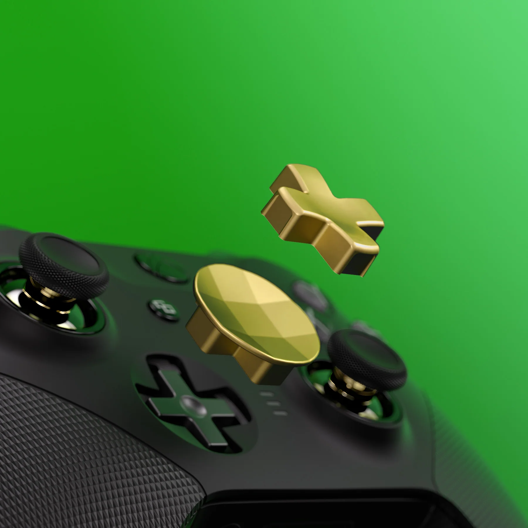 eXtremeRate 13 in 1 Component Pack Kit Replacement Metal Thumbsticks & D-Pads & Paddles for Xbox Elite Series 2 & Elite 2 Core Controller (Model 1797) - Metallic Hero Gold - Image 6