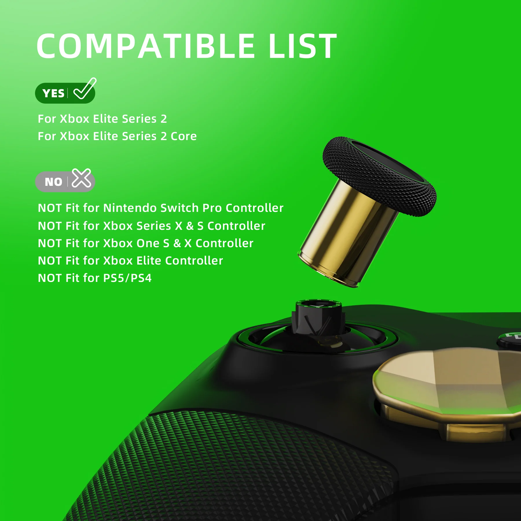 eXtremeRate 13 in 1 Component Pack Kit Replacement Metal Thumbsticks & D-Pads & Paddles for Xbox Elite Series 2 & Elite 2 Core Controller (Model 1797) - Metallic Hero Gold - Image 7
