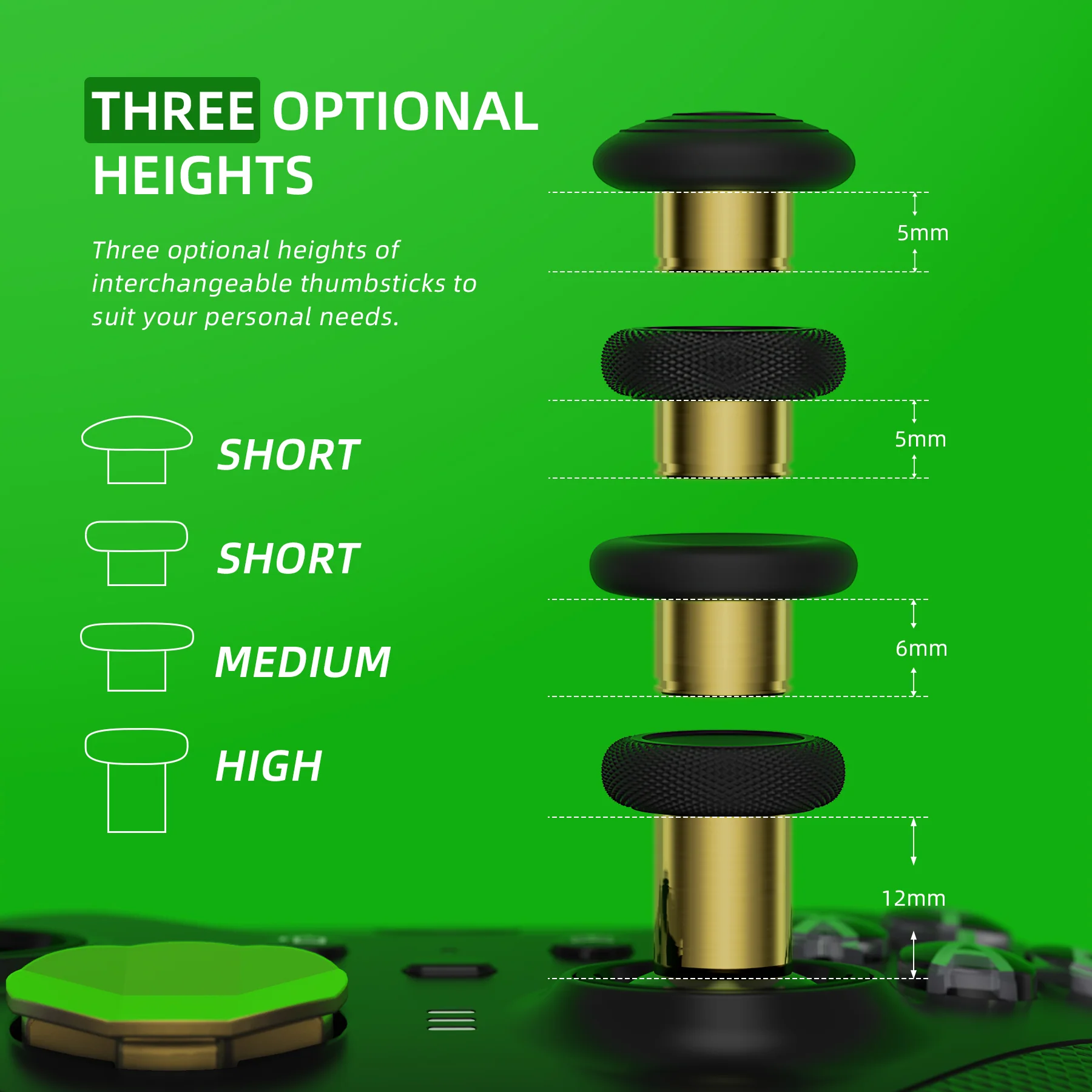 eXtremeRate 13 in 1 Component Pack Kit Replacement Metal Thumbsticks & D-Pads & Paddles for Xbox Elite Series 2 & Elite 2 Core Controller (Model 1797) - Metallic Hero Gold - Image 8