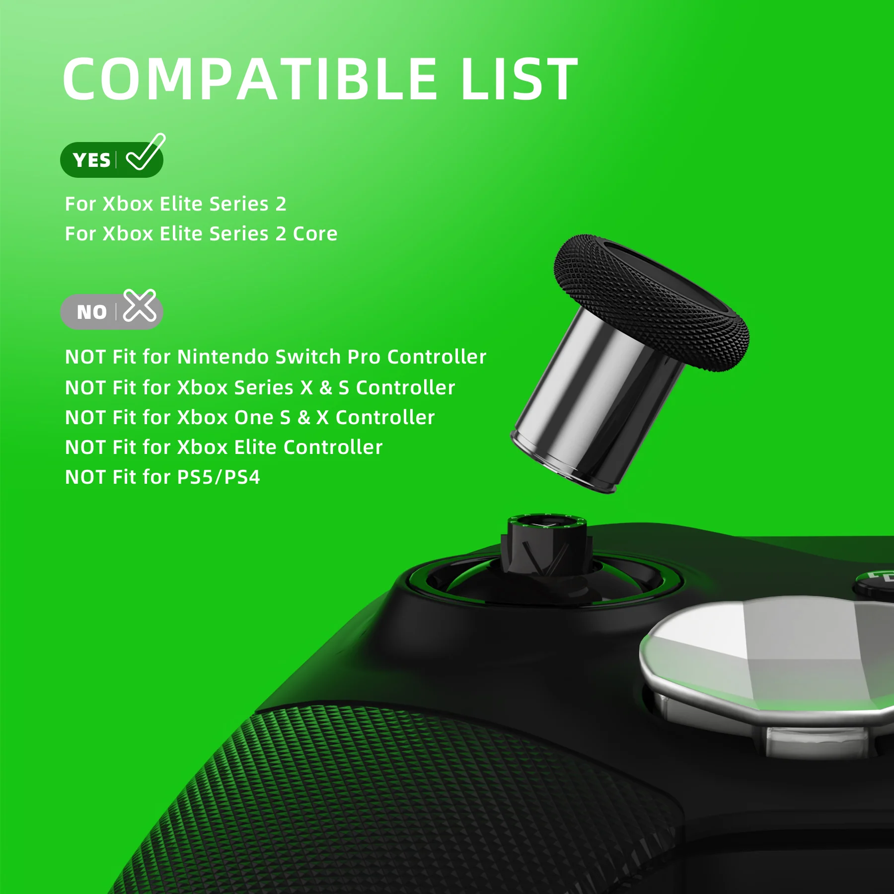 eXtremeRate 13 in 1 Component Pack Kit Replacement Metal Thumbsticks & D-Pads & Paddles for Xbox Elite Series 2 & Elite 2 Core Controller (Model 1797) - Metallic Silver - Image 7