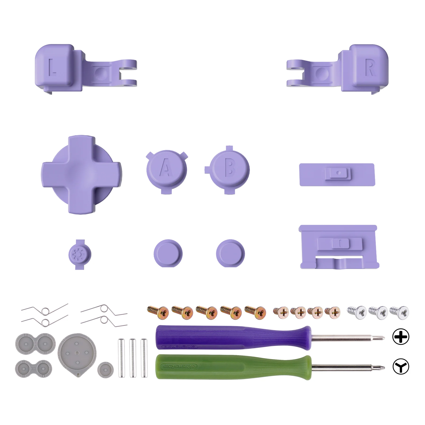 eXtremeRate Custom Replacement Full Set Buttons for Gameboy Advance SP GBA SP Console - 16Bits Light Violet - Image 2