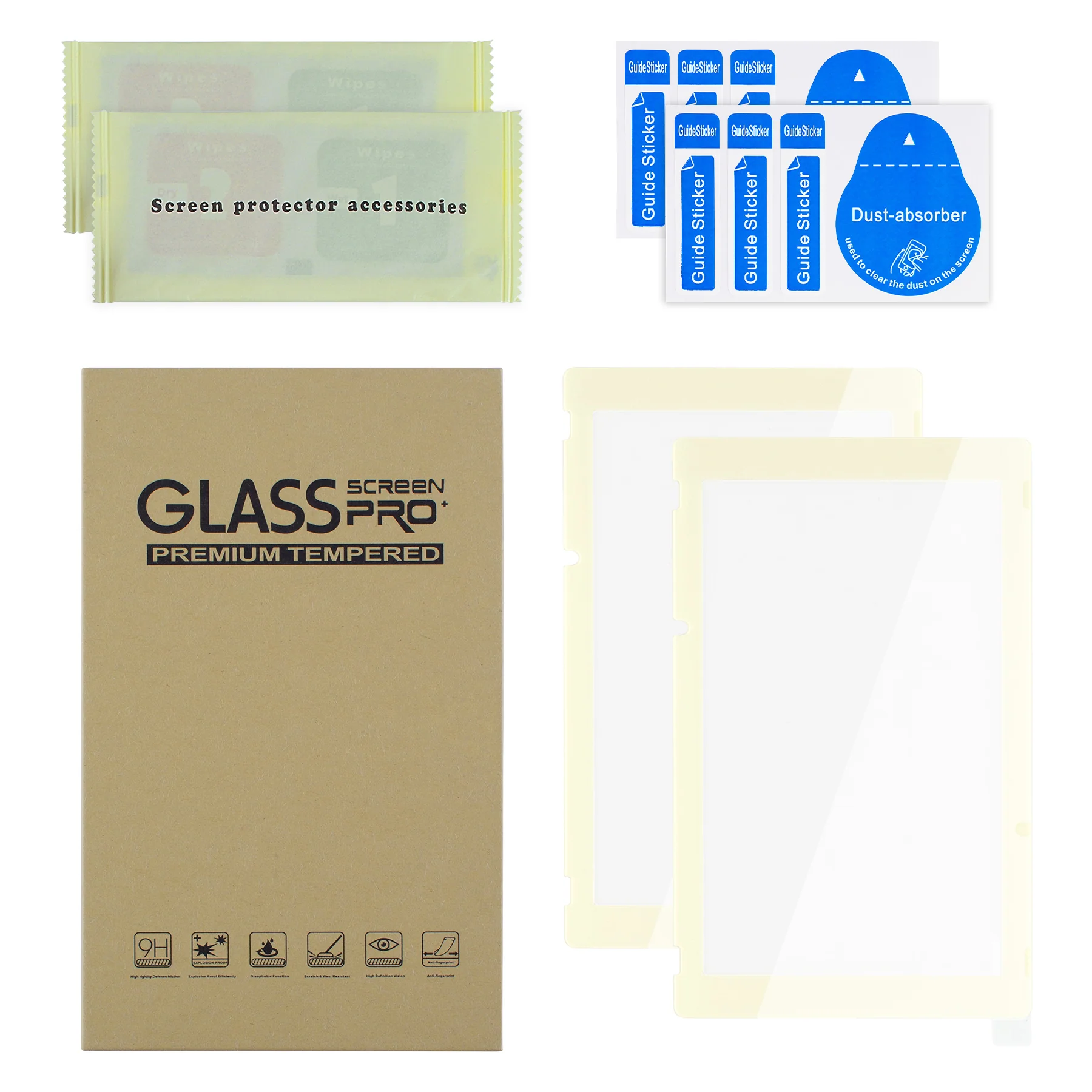 eXtremeRate 2 Pack Anti-Scratch Transparent HD Tempered Glass Screen Protector for Nintendo Switch Lite - Antique Yellow Border - Image 2
