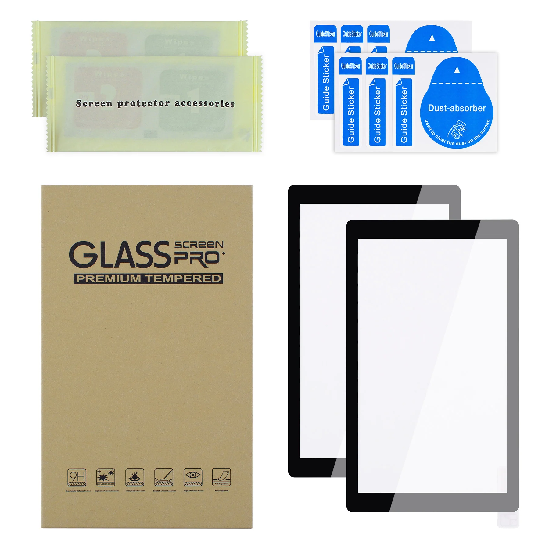 eXtremeRate 2 Pack Anti-Scratch Transparent HD Tempered Glass Screen Protector for Nintendo Switch Lite - Black Border - Image 2