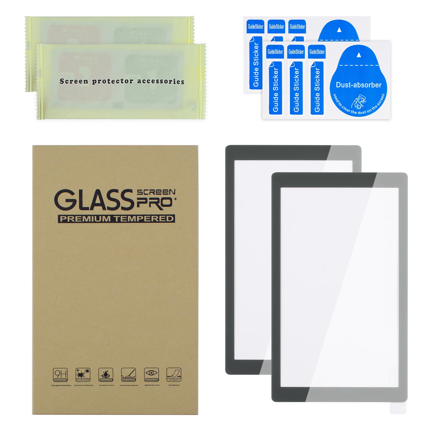 eXtremeRate 2 Pack Anti-Scratch Transparent HD Tempered Glass Screen Protector for Nintendo Switch Lite - Gray Border - Image 2