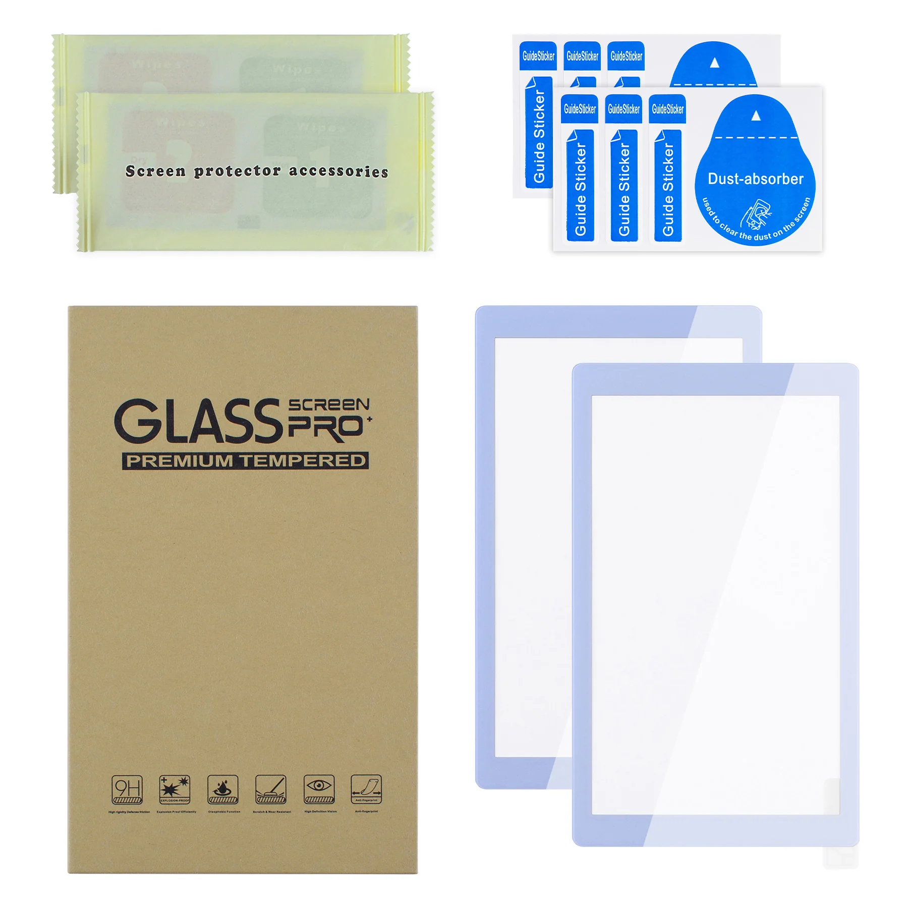 eXtremeRate 2 Pack Anti-Scratch Transparent HD Tempered Glass Screen Protector for Nintendo Switch Lite - Light Violet Border - Image 2