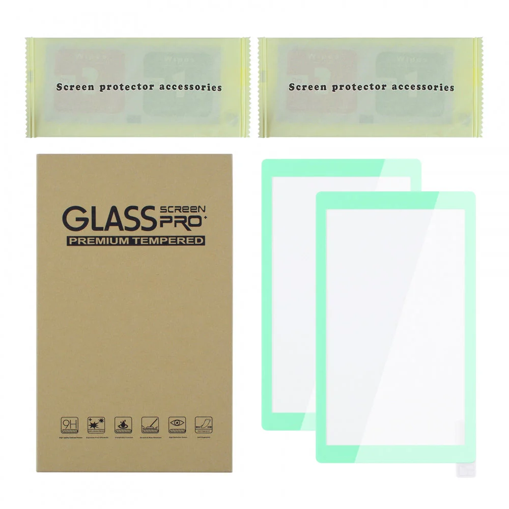 eXtremeRate 2 Pack Anti-Scratch Transparent HD Tempered Glass Screen Protector for Nintendo Switch Lite - Mint Green Border - Image 2