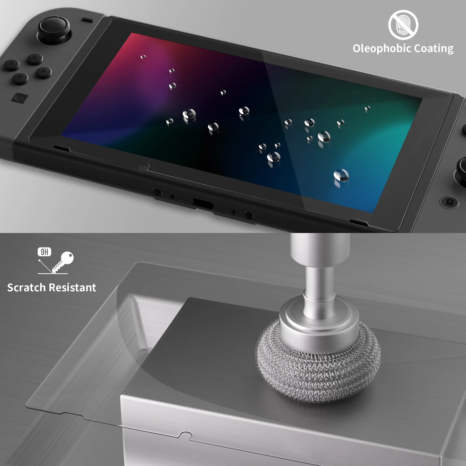 eXtremeRate 2 Pack Transparent HD Clear Tempered Glass Screen Protector for Nintendo Switch - Transparent Clear - Image 4