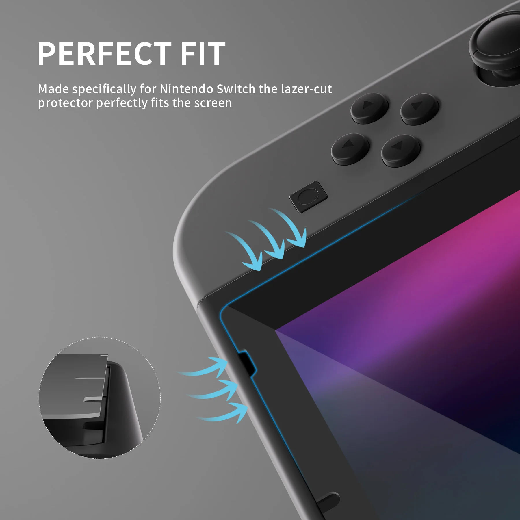 eXtremeRate 2 Pack Transparent HD Clear Tempered Glass Screen Protector for Nintendo Switch - Transparent Clear - Image 6