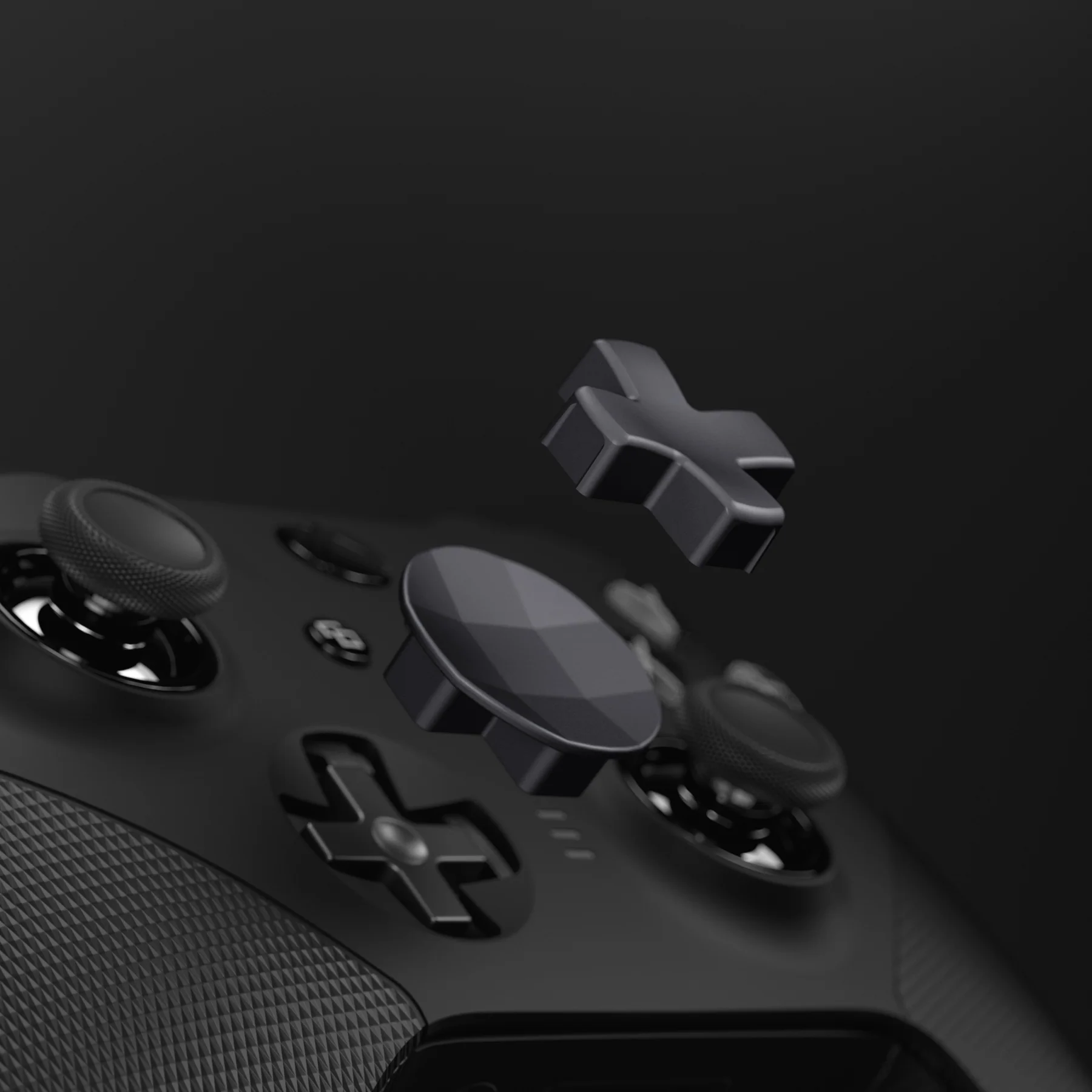 eXtremeRate 2 pcs Metalic Magnetic Stainless Steel D-Pads for Xbox One Elite (Model 1698) & Xbox One Elite Series 2 & Elite 2 Core Controller (Model 1797) - Black - Image 4