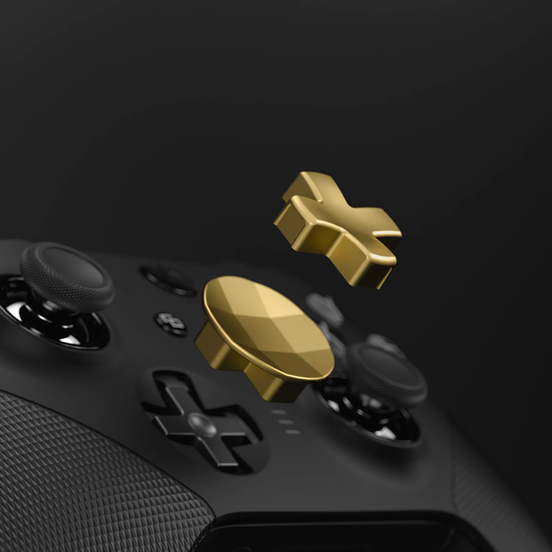 eXtremeRate 2 pcs Metalic Magnetic Stainless Steel D-Pads for Xbox One Elite (Model 1698) & Xbox One Elite Series 2 & Elite 2 Core Controller (Model 1797) - Hero Gold - Image 4