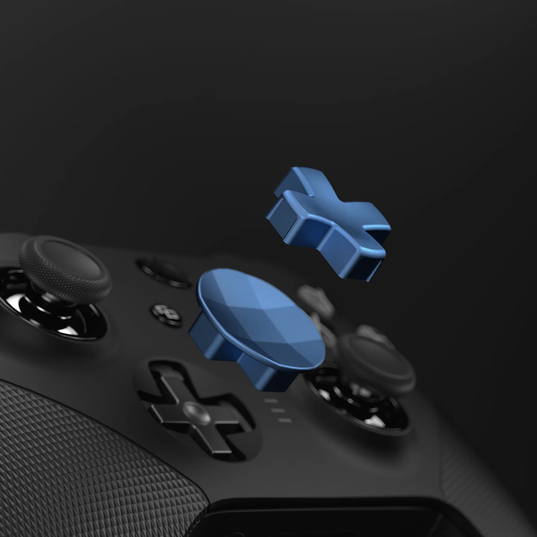 eXtremeRate 2 pcs Metalic Magnetic Stainless Steel D-Pads for Xbox One Elite (Model 1698) & Xbox One Elite Series 2 & Elite 2 Core Controller (Model 1797) - Neptune Blue - Image 4