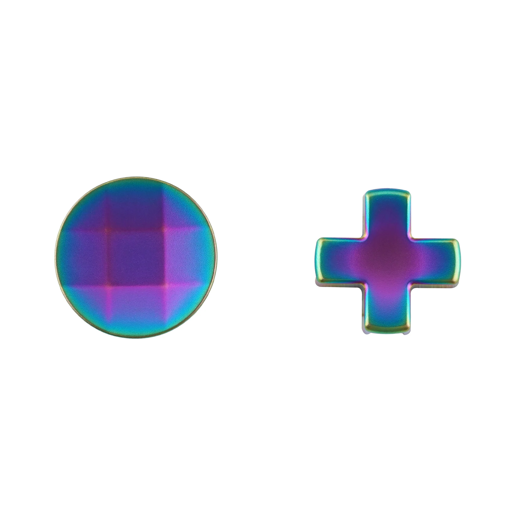 eXtremeRate 2 pcs Metalic Magnetic Stainless Steel D-Pads for Xbox One Elite (Model 1698) & Xbox One Elite Series 2 & Elite 2 Core Controller (Model 1797) - Rainbow Aura Blue & Purple - Image 2