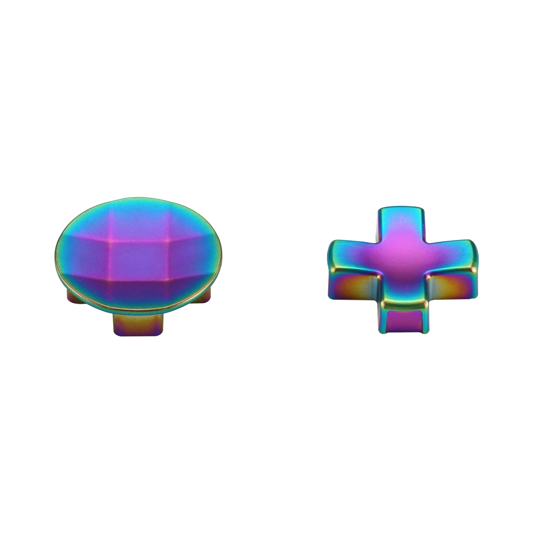 eXtremeRate 2 pcs Metalic Magnetic Stainless Steel D-Pads for Xbox One Elite (Model 1698) & Xbox One Elite Series 2 & Elite 2 Core Controller (Model 1797) - Rainbow Aura Blue & Purple - Image 3