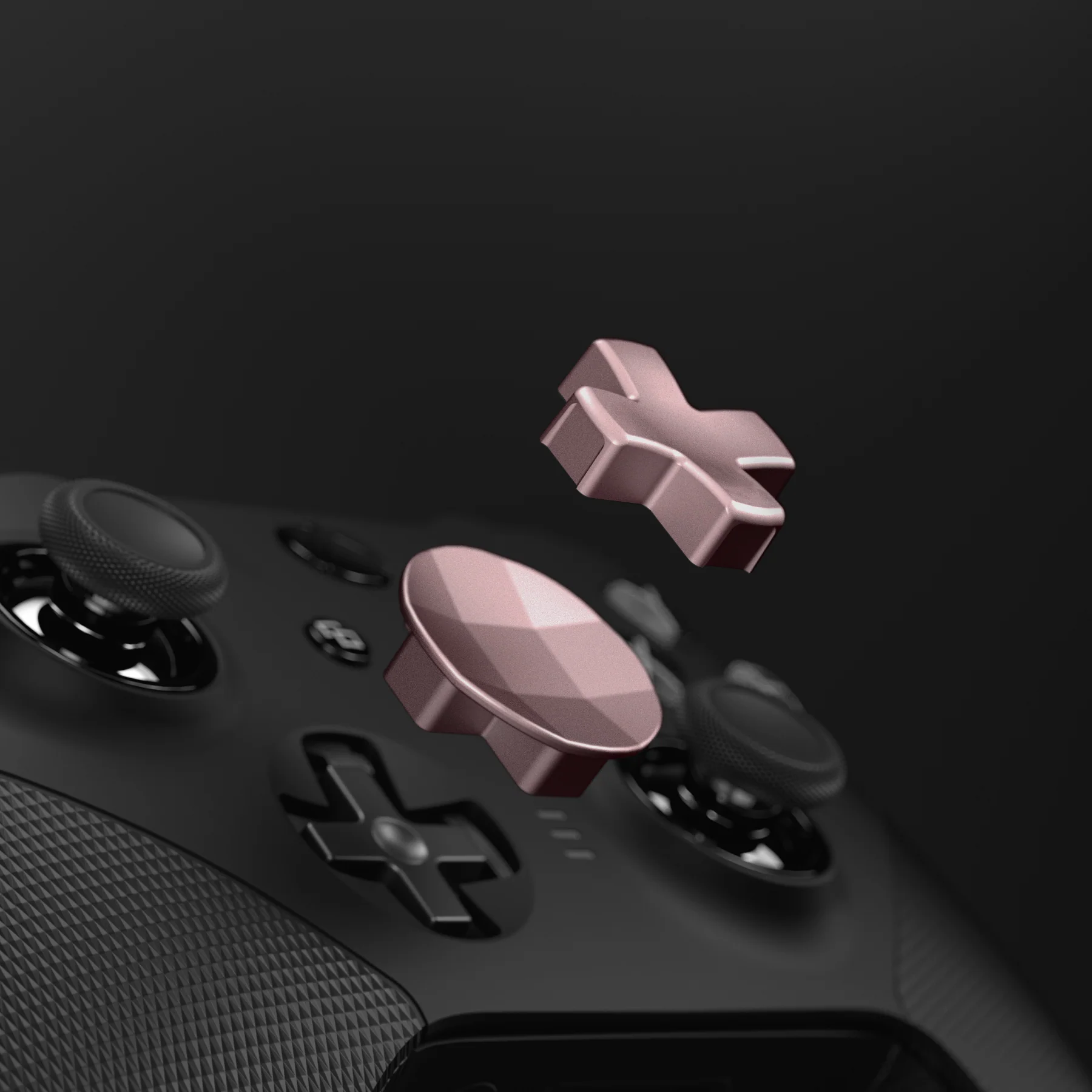 eXtremeRate 2 pcs Metalic Magnetic Stainless Steel D-Pads for Xbox One Elite (Model 1698) & Xbox One Elite Series 2 & Elite 2 Core Controller (Model 1797) - Rose Gold - Image 4