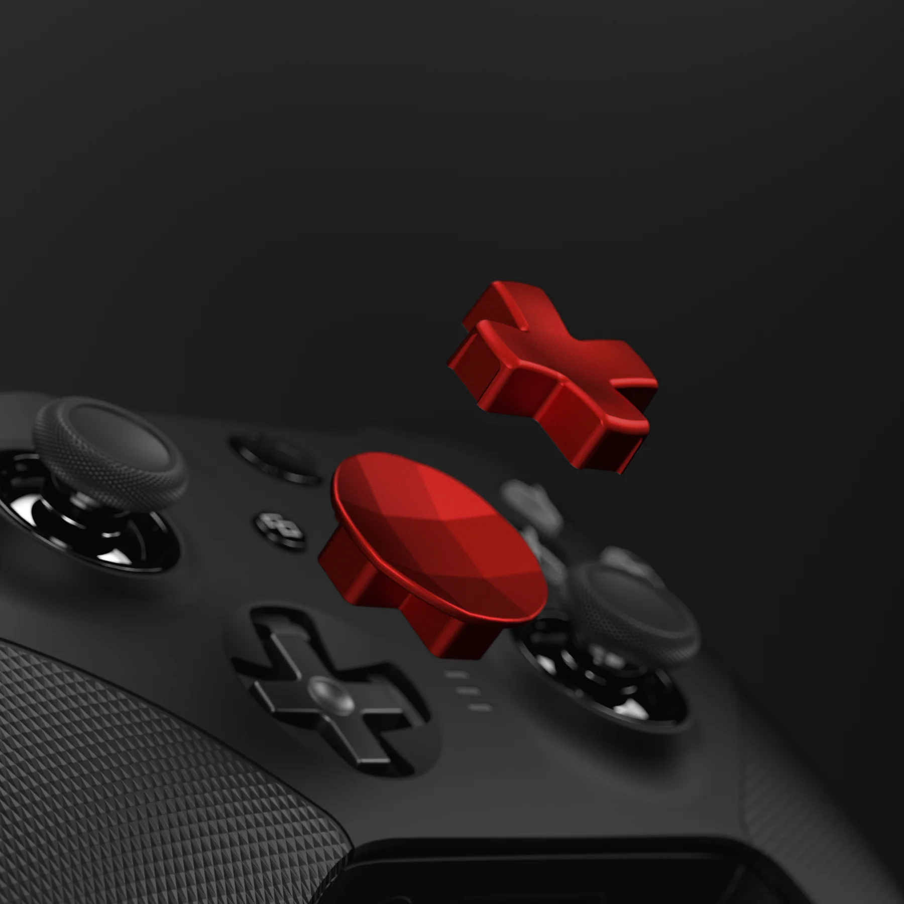 eXtremeRate 2 pcs Metalic Magnetic Stainless Steel D-Pads for Xbox One Elite (Model 1698) & Xbox One Elite Series 2 & Elite 2 Core Controller (Model 1797) - Scarlet Red - Image 4