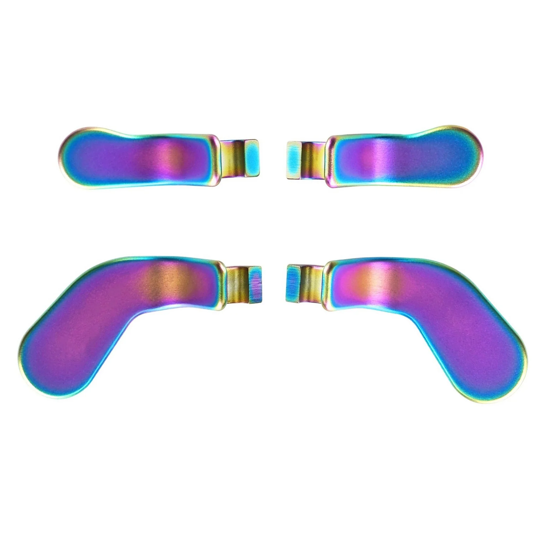 eXtremeRate 4 pcs Replacement Metalic Stainless Steel Paddles for Xbox One Elite & Xbox Elite Series 2 & Elite 2 Core Controller - Rainbow Aura Blue & Purple - Image 2