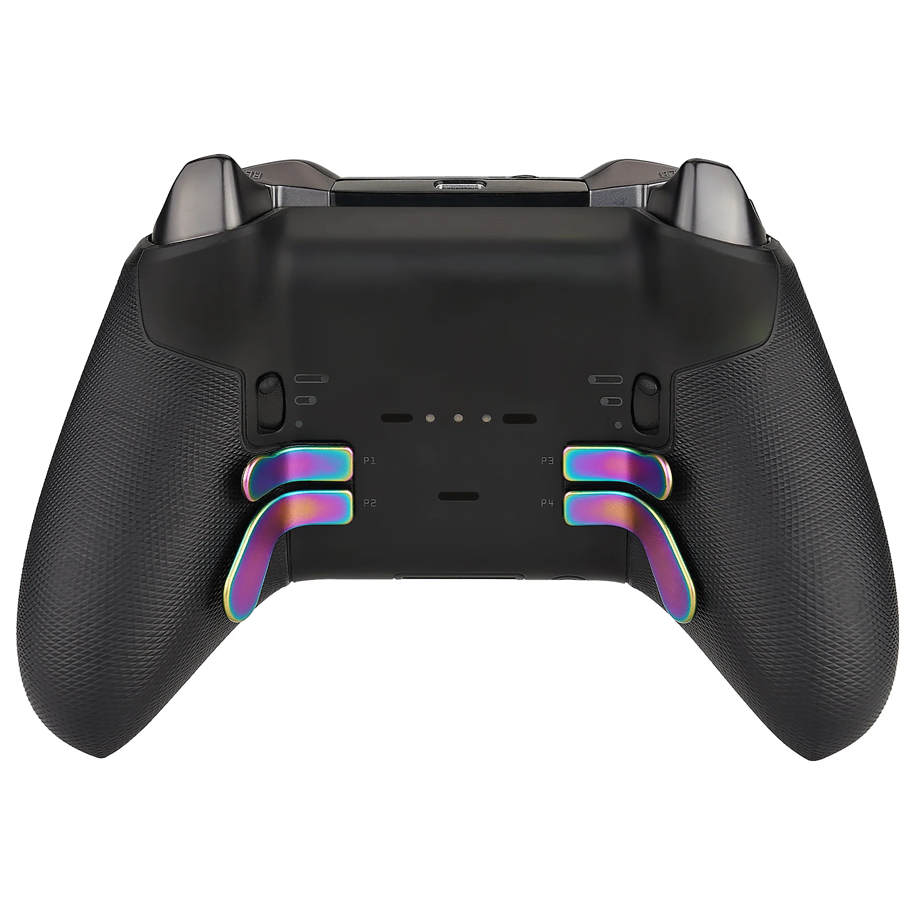 eXtremeRate 4 pcs Replacement Metalic Stainless Steel Paddles for Xbox One Elite & Xbox Elite Series 2 & Elite 2 Core Controller - Rainbow Aura Blue & Purple - Image 5