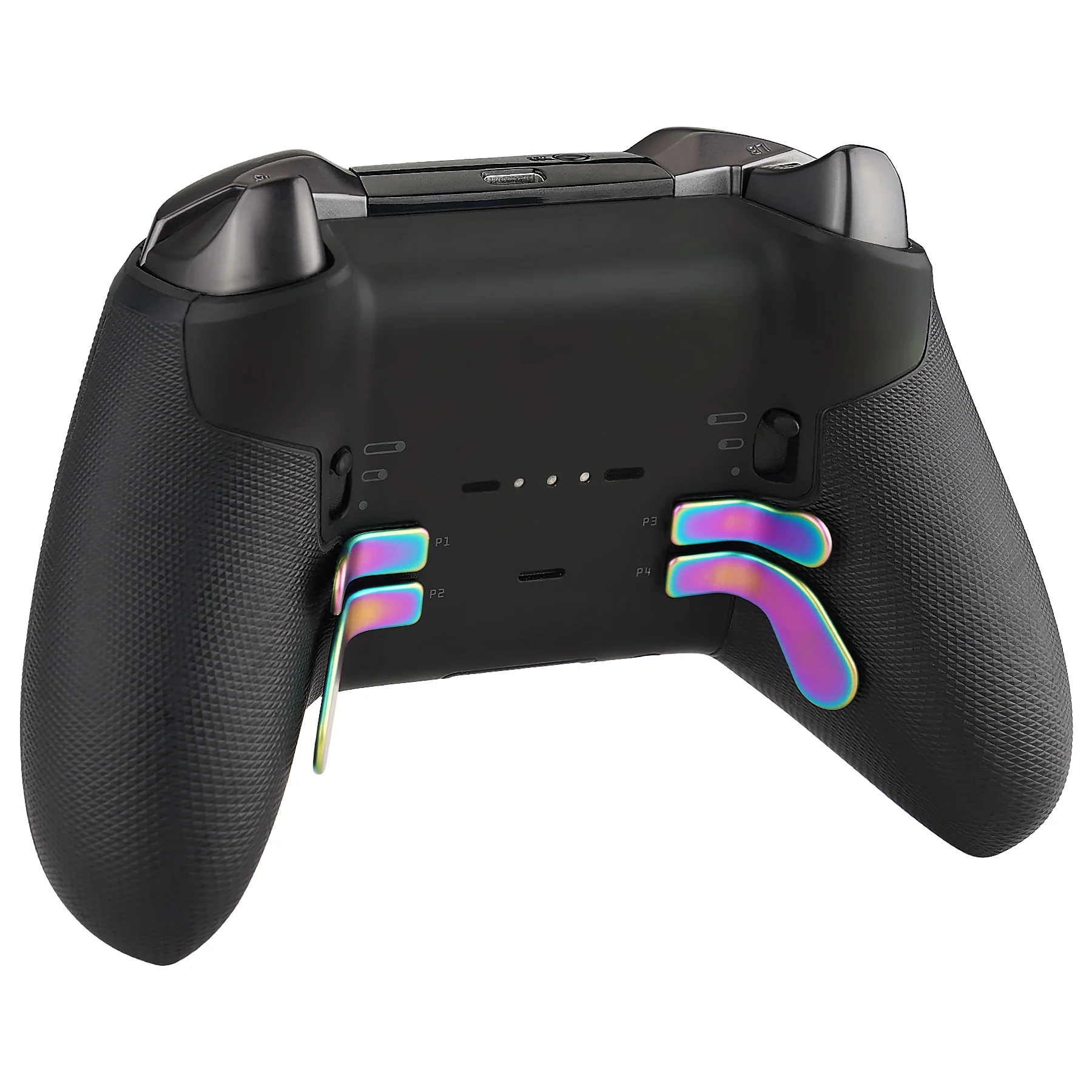 eXtremeRate 4 pcs Replacement Metalic Stainless Steel Paddles for Xbox One Elite & Xbox Elite Series 2 & Elite 2 Core Controller - Rainbow Aura Blue & Purple - Image 6