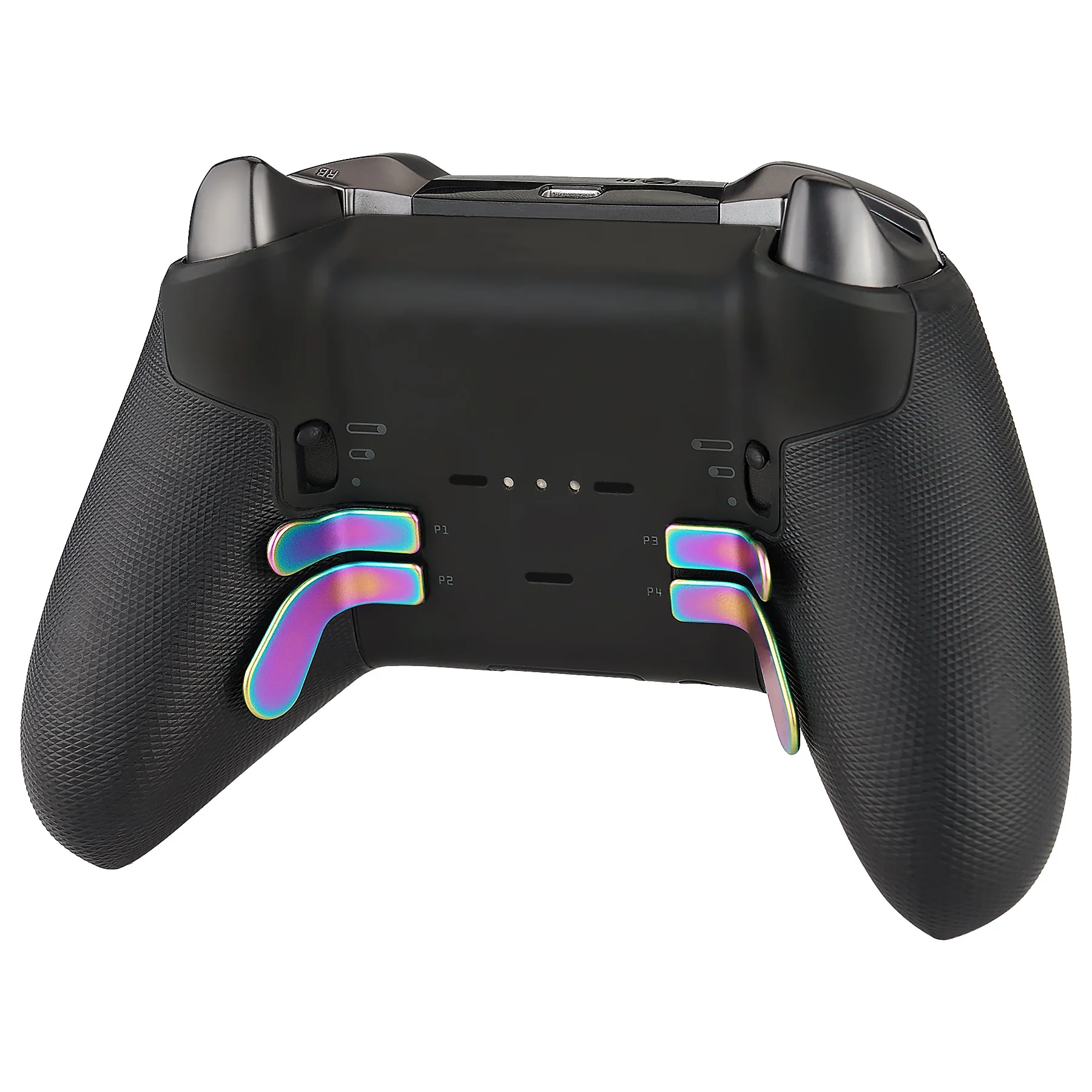eXtremeRate 4 pcs Replacement Metalic Stainless Steel Paddles for Xbox One Elite & Xbox Elite Series 2 & Elite 2 Core Controller - Rainbow Aura Blue & Purple - Image 7