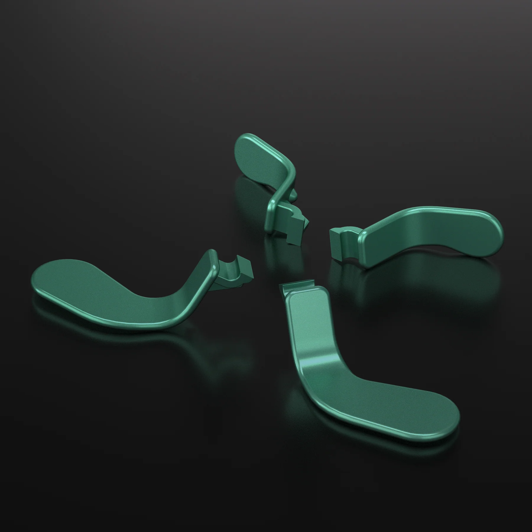 eXtremeRate 4 pcs Replacement Metalic Stainless Steel Paddles for Xbox One Elite & Xbox Elite Series 2 & Elite 2 Core Controller - Aqua Green - Image 9