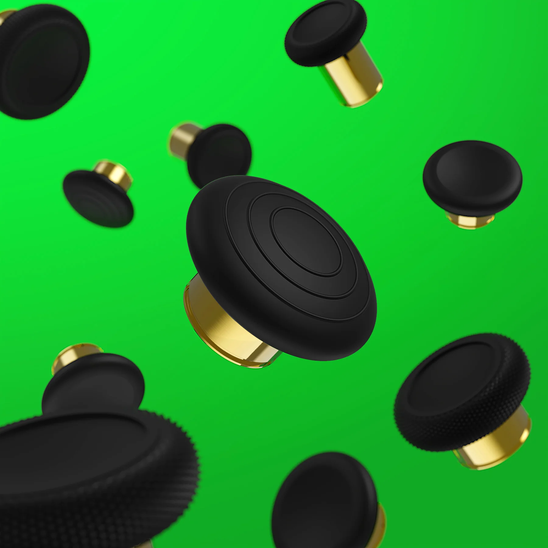 eXtremeRate 6 in 1 Metal Replacement Thumbsticks for Xbox Elite Series 2 & Elite 2 Core Controller (Model 1797) - Black & Metallic Hero Gold - Image 10