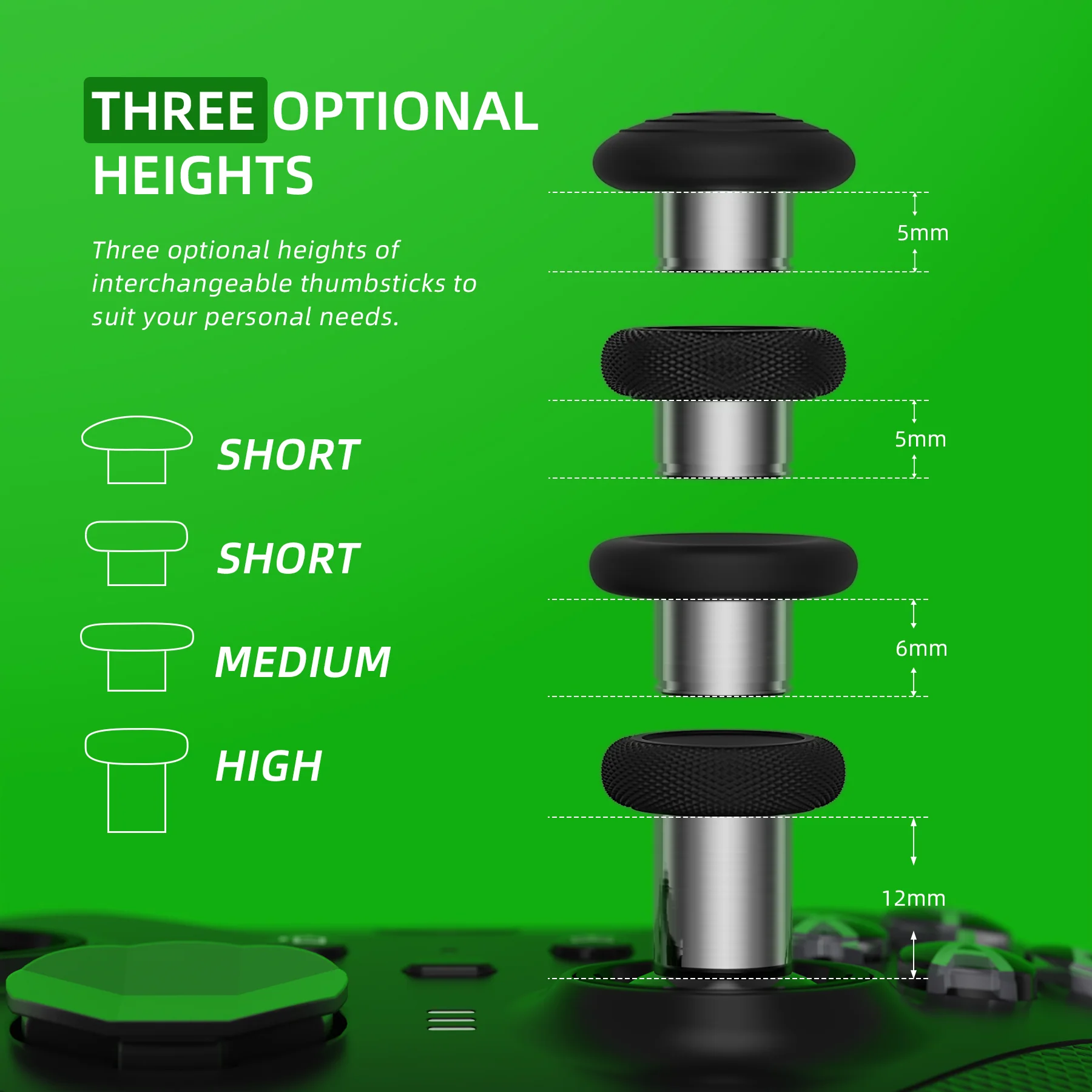 eXtremeRate 6 in 1 Metal Replacement Thumbsticks for Xbox Elite Series 2 & Elite 2 Core Controller (Model 1797) - Black & Metallic Silver - Image 5