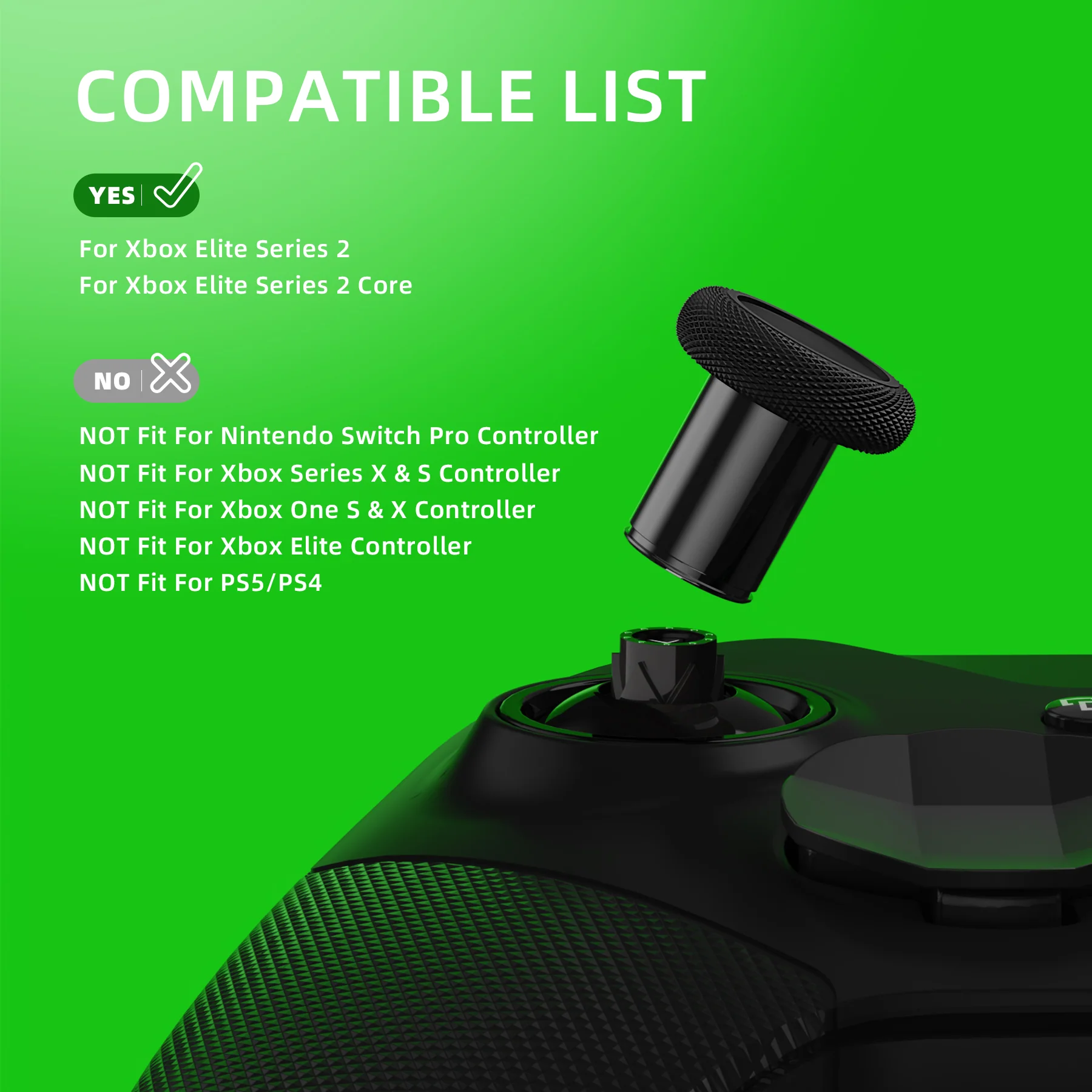 eXtremeRate 6 in 1 Metal Replacement Thumbsticks for Xbox Elite Series 2 & Elite 2 Core Controller (Model 1797) - Metallic Black - Image 4