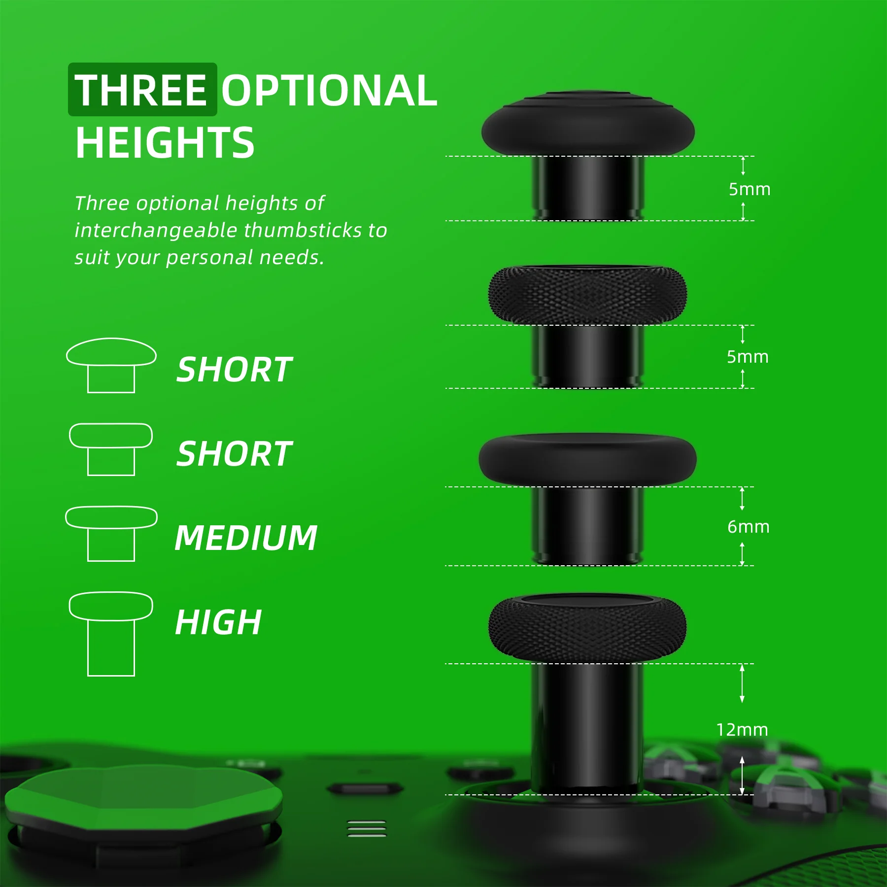 eXtremeRate 6 in 1 Metal Replacement Thumbsticks for Xbox Elite Series 2 & Elite 2 Core Controller (Model 1797) - Metallic Black - Image 5