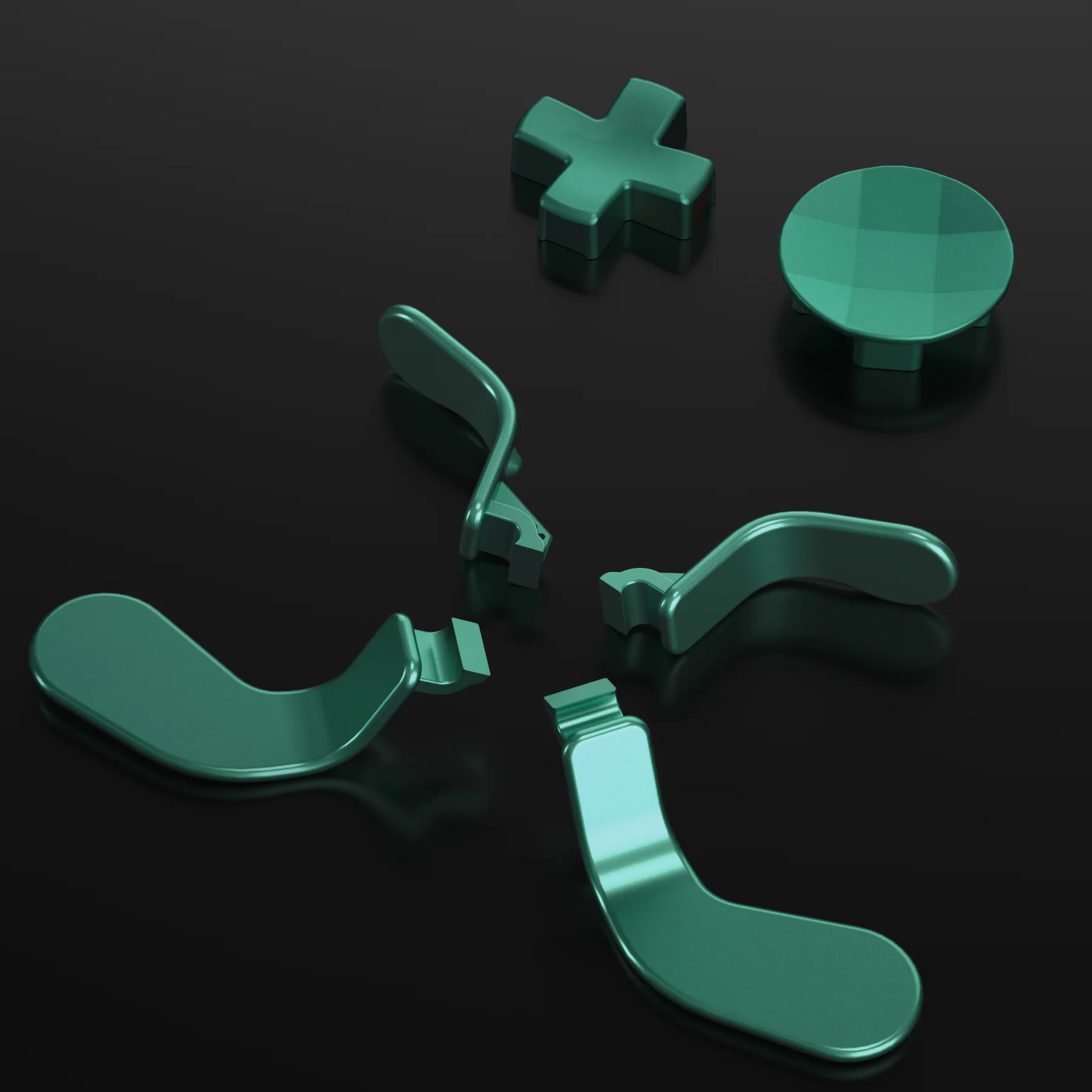 eXtremeRate 6 in 1 Replacement Metallic Magnetic Stainless Steel Back Paddles and D-Pads Kits for Xbox One Elite & Xbox Elite Series 2 & Elite 2 Core Controller - Aqua Green - Image 3