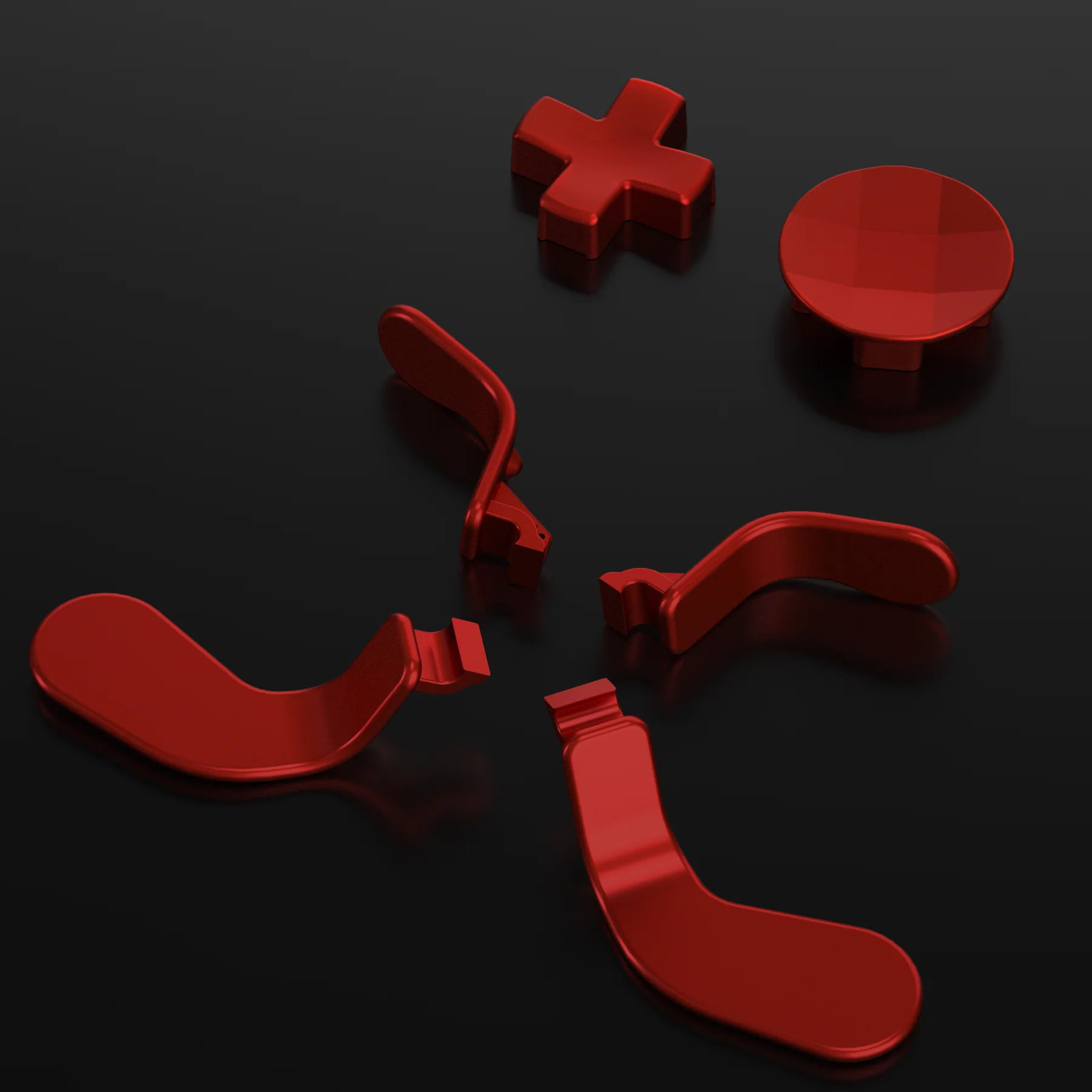 eXtremeRate 6 in 1 Replacement Metallic Magnetic Stainless Steel Back Paddles and D-Pads Kits for Xbox One Elite & Xbox Elite Series 2 & Elite 2 Core Controller - Scarlet Red - Image 3