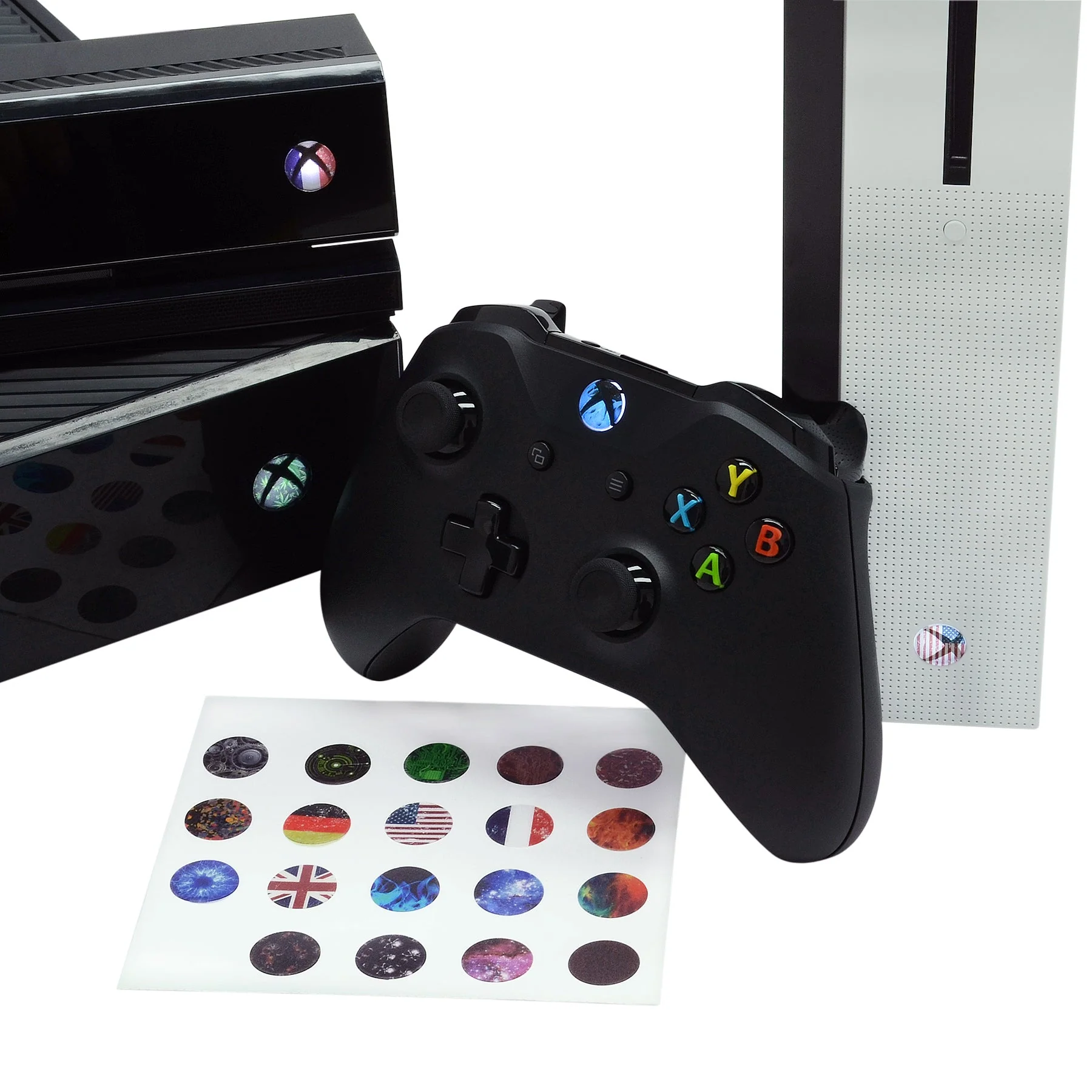 eXtremeRate Custom Home Button Power Switch Stickers Skin Cover for Xbox Series X/S & Xbox One X/S & Xbox One Console Kinect and Xbox One Elite & Xbox One S & Xbox One Controllers - 60pcs - Image 9