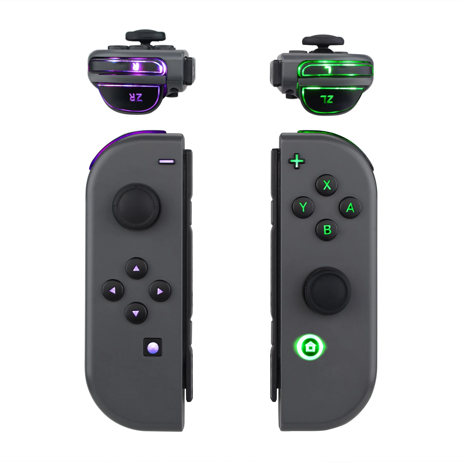 eXtremeRate Multi-Colors Luminated Buttons DFS LED Kit for NS Switch  & Switch OLED Model Joycon - Black - Image 2