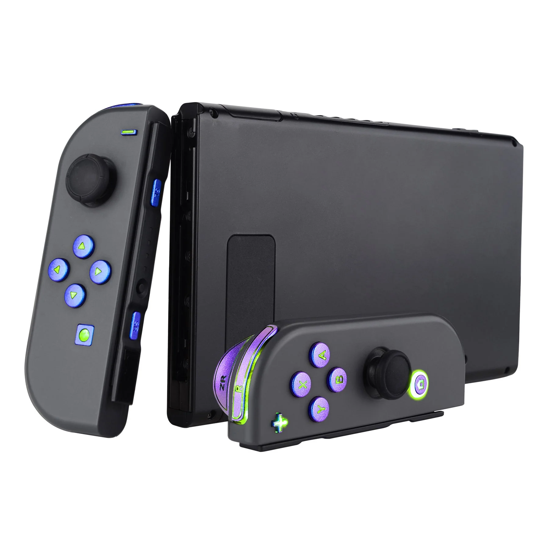 eXtremeRate Multi-Colors Luminated Buttons DFS LED Kit for NS Switch  & Switch OLED Model Joycon - Chameleon Purple Blue - Image 5