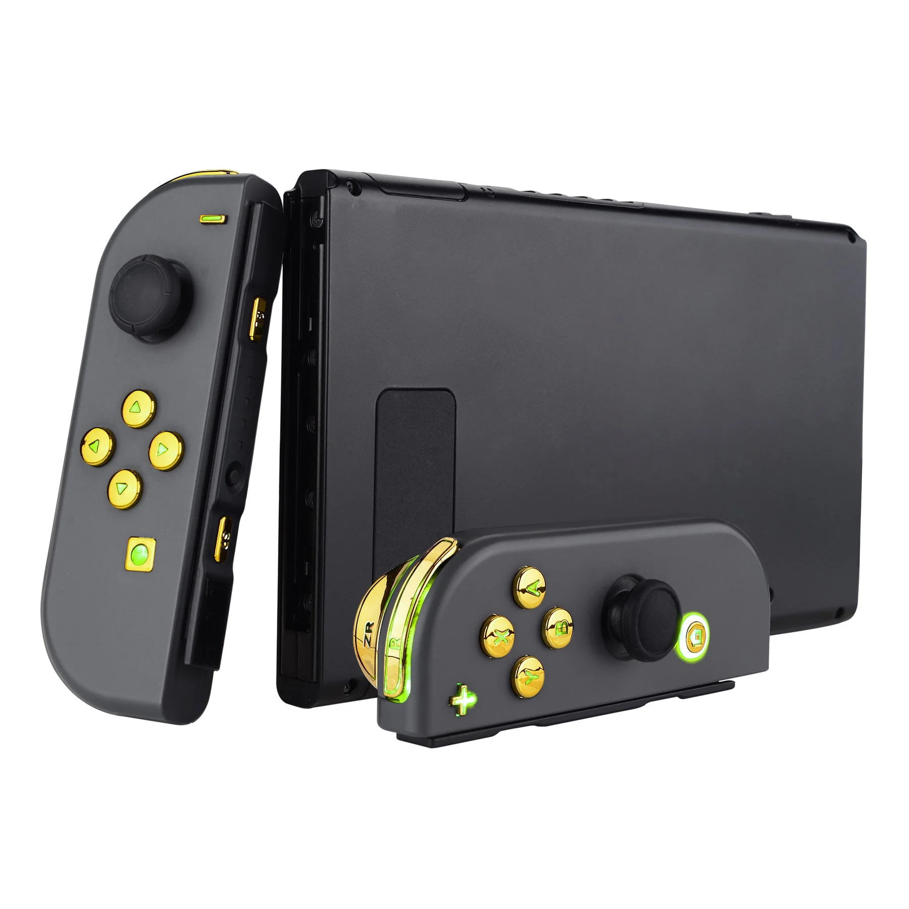 eXtremeRate Multi-Colors Luminated Buttons DFS LED Kit for NS Switch  & Switch OLED Model Joycon - Chrome Gold - Image 5