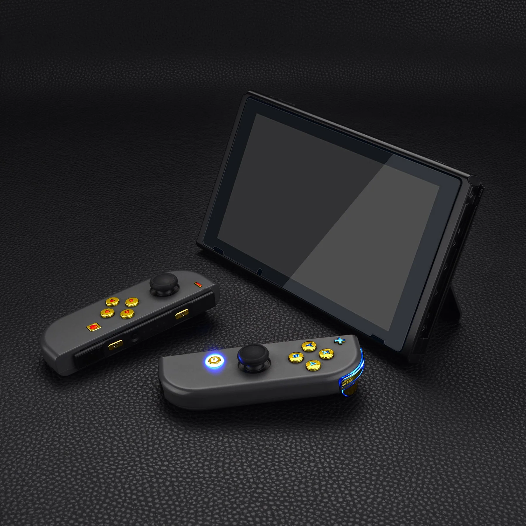 eXtremeRate Multi-Colors Luminated Buttons DFS LED Kit for NS Switch  & Switch OLED Model Joycon - Chrome Gold - Image 7