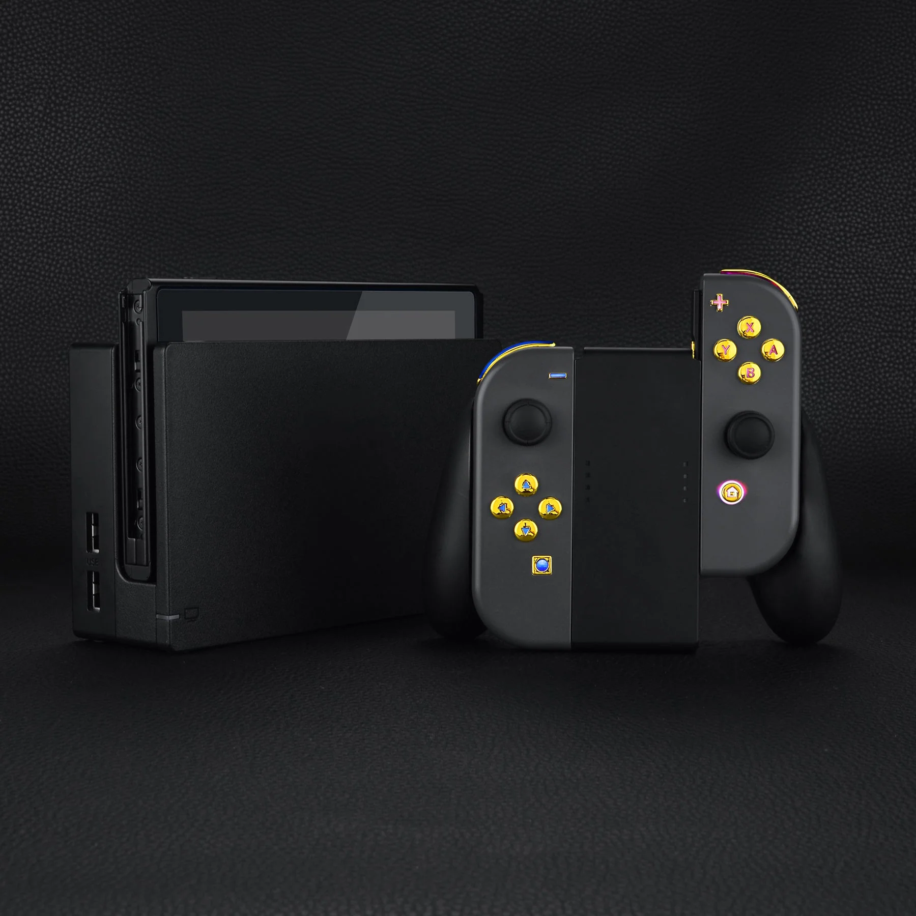 eXtremeRate Multi-Colors Luminated Buttons DFS LED Kit for NS Switch  & Switch OLED Model Joycon - Chrome Gold - Image 8