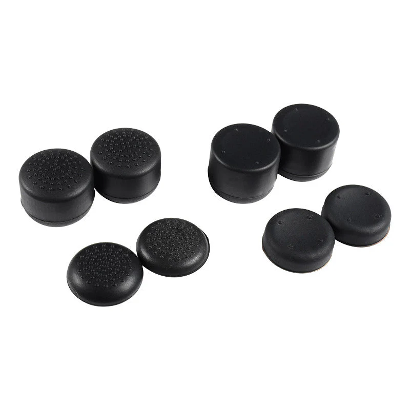 eXtremeRate 8 Pcs/Set Silicone Rubber Precision Platporm Raised Analog Sticks Thumb Grips for PS4 Slim Pro Controller - Black - Image 4
