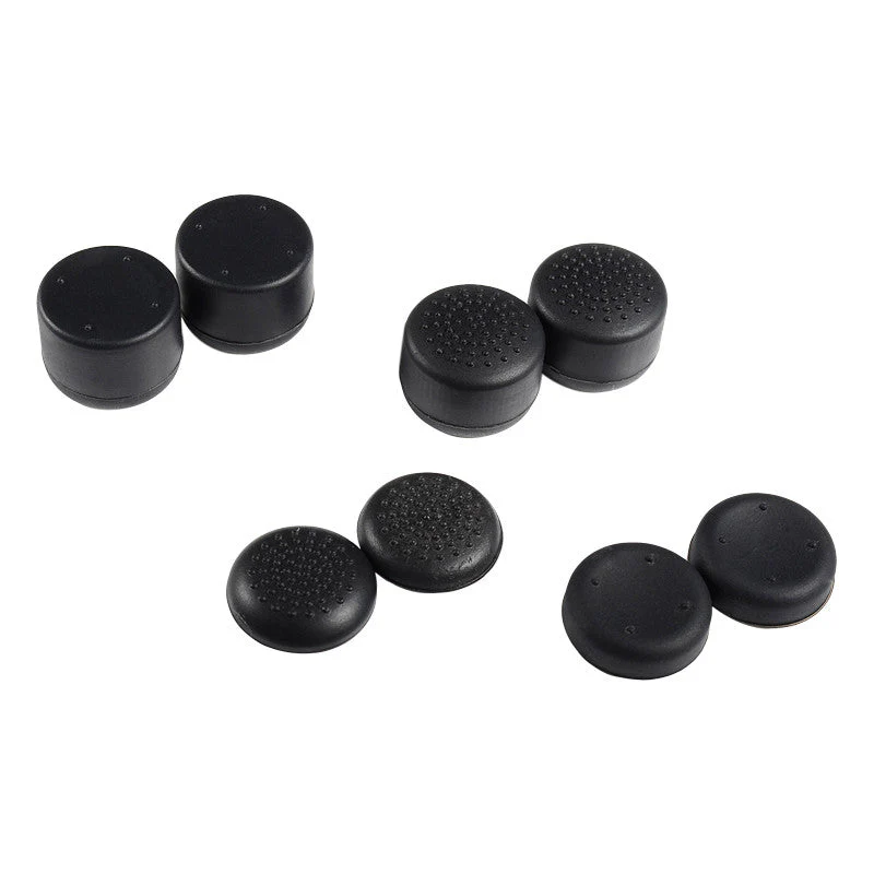 eXtremeRate 8 Pcs/Set Silicone Rubber Precision Platporm Raised Analog Sticks Thumb Grips for PS4 Slim Pro Controller - Black - Image 5