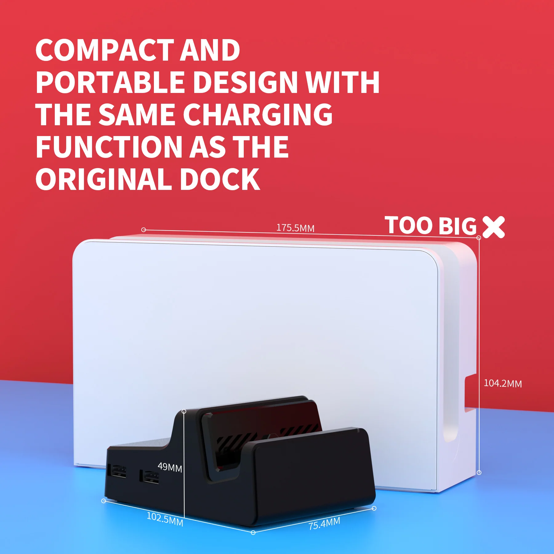 eXtremeRate AiryDocky DIY Kit Replacement Shell Case for Nintendo Switch Dock - Black - Image 2