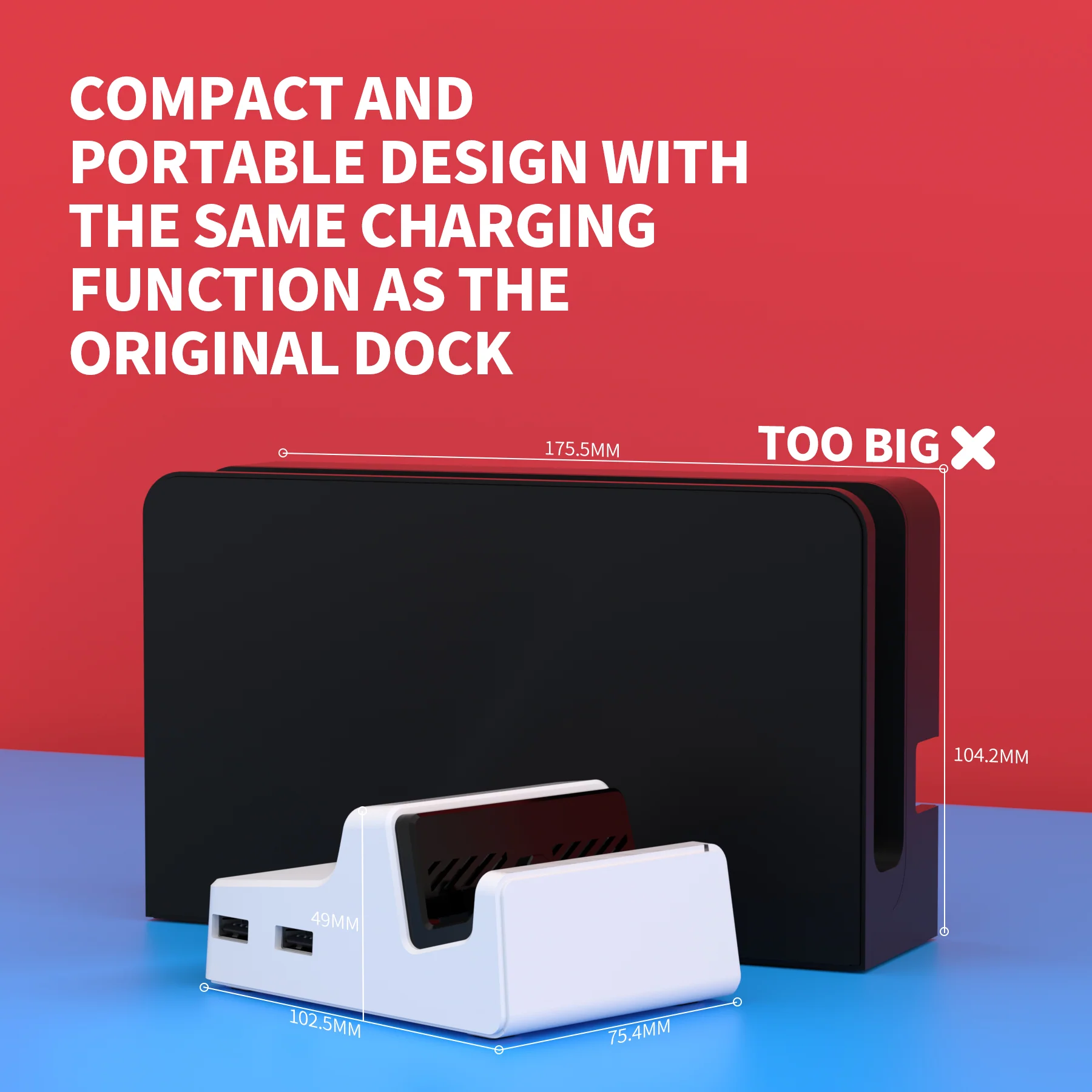 eXtremeRate AiryDocky DIY Kit Replacement Shell Case for Nintendo Switch Dock - White - Image 2