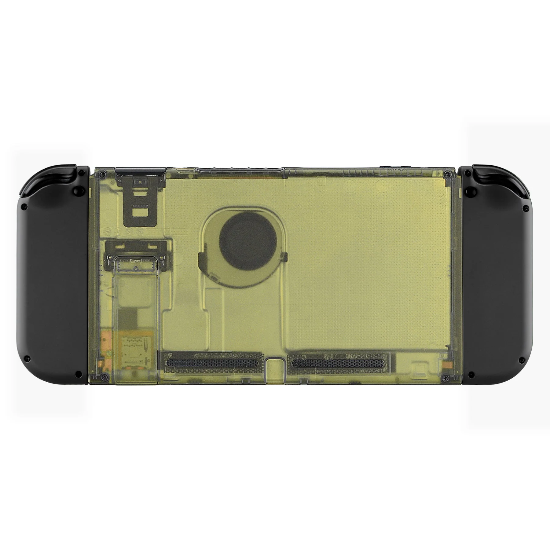 eXtremeRate Replacement Back Plate with Kickstand for Nintendo Switch Console - Amber Yellow - Image 2