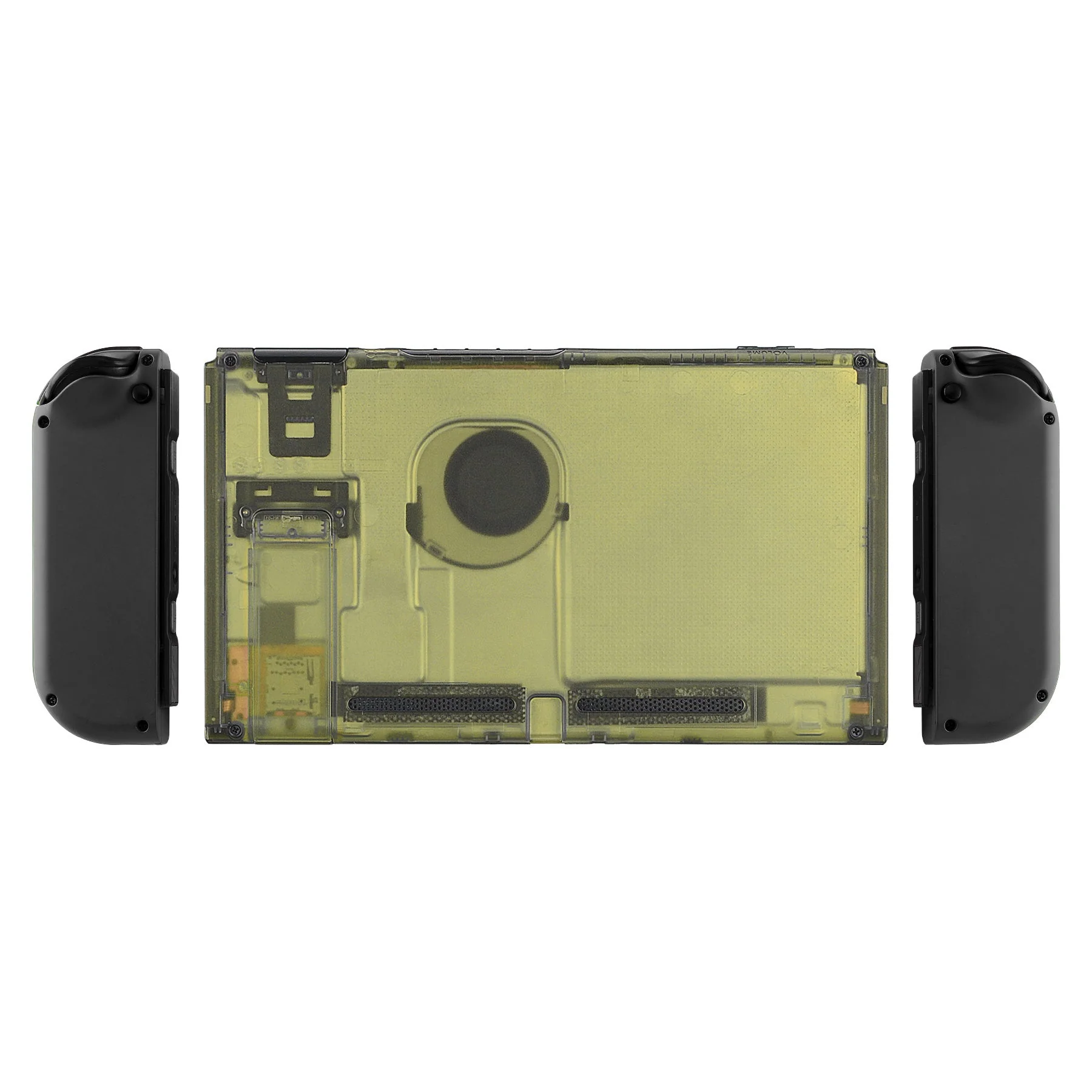 eXtremeRate Replacement Back Plate with Kickstand for Nintendo Switch Console - Amber Yellow - Image 3
