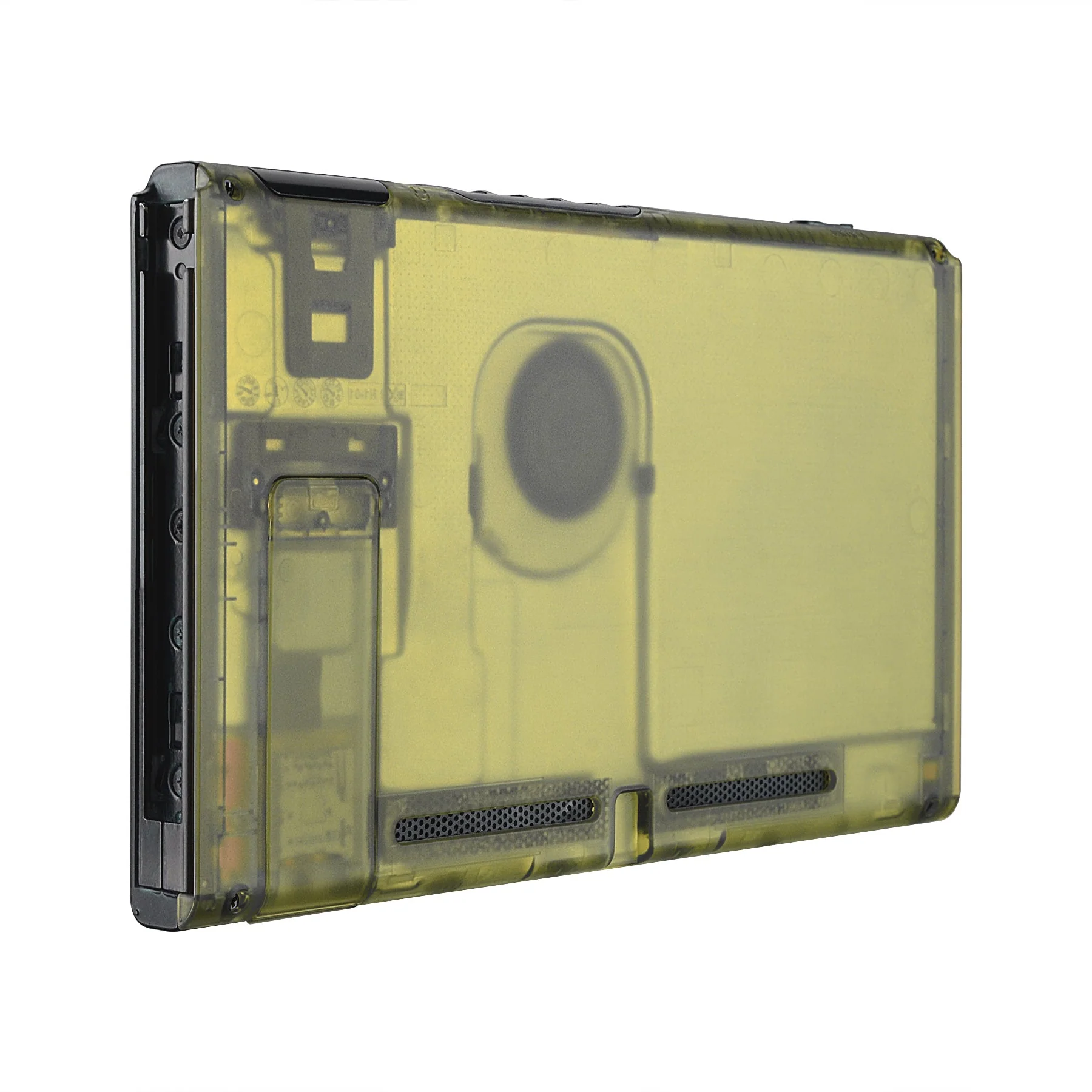 eXtremeRate Replacement Back Plate with Kickstand for Nintendo Switch Console - Amber Yellow - Image 5