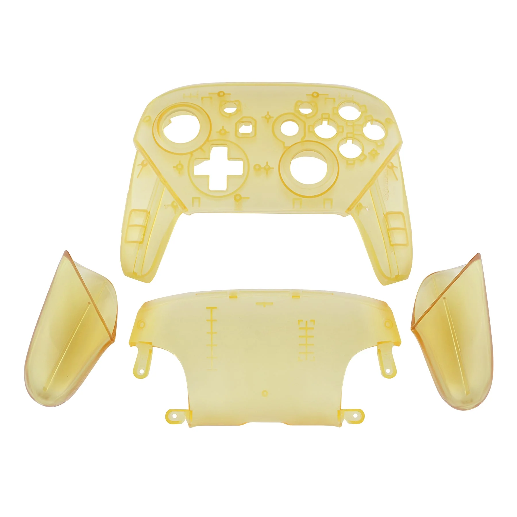 eXtremeRate Replacement Full Set Shell Faceplate Backplate Handles for Nintendo Switch Pro - Amber Yellow - Image 2