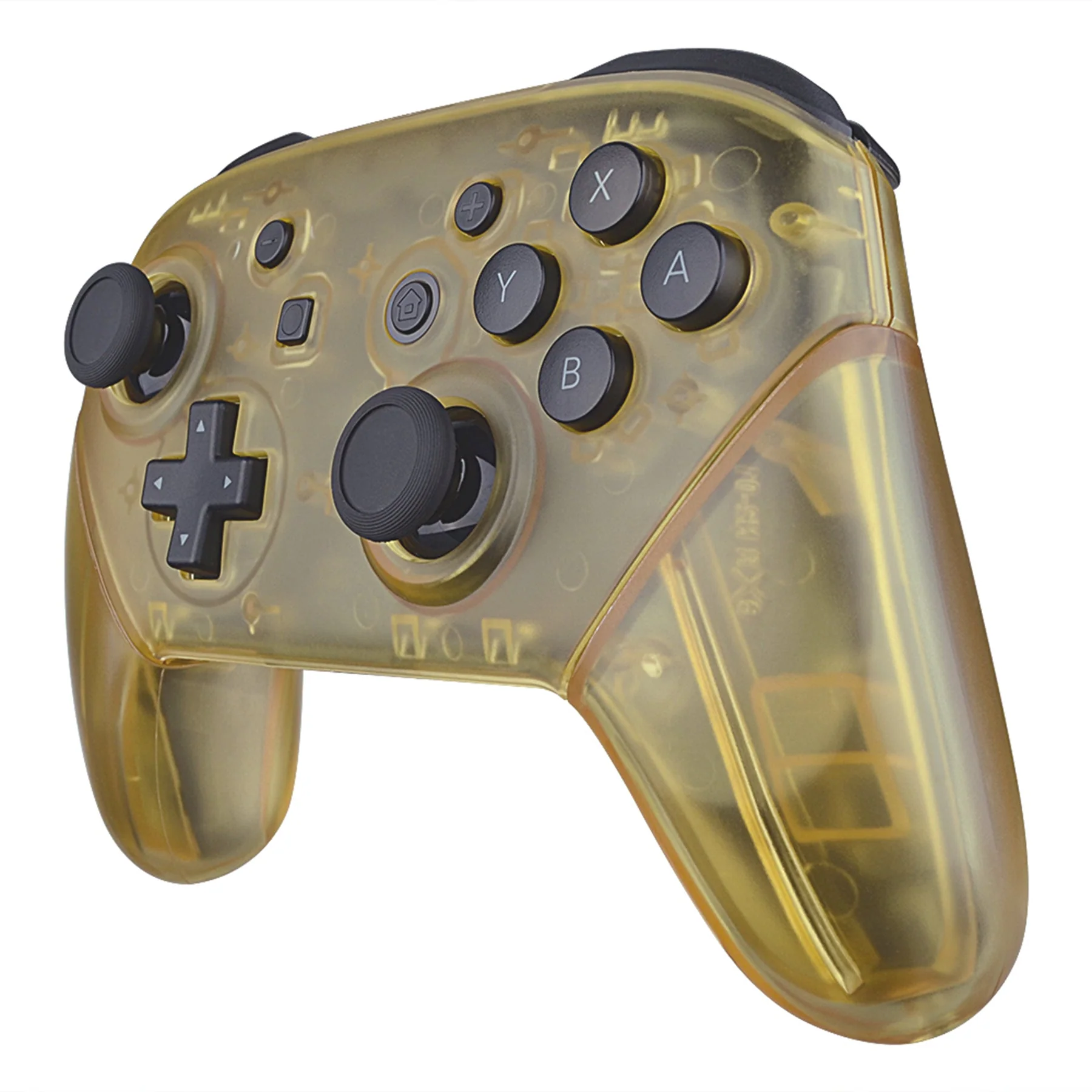 eXtremeRate Replacement Full Set Shell Faceplate Backplate Handles for Nintendo Switch Pro - Amber Yellow - Image 3