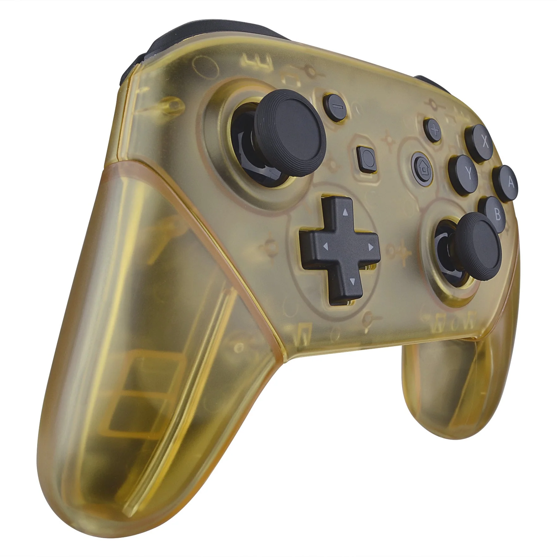 eXtremeRate Replacement Full Set Shell Faceplate Backplate Handles for Nintendo Switch Pro - Amber Yellow - Image 4