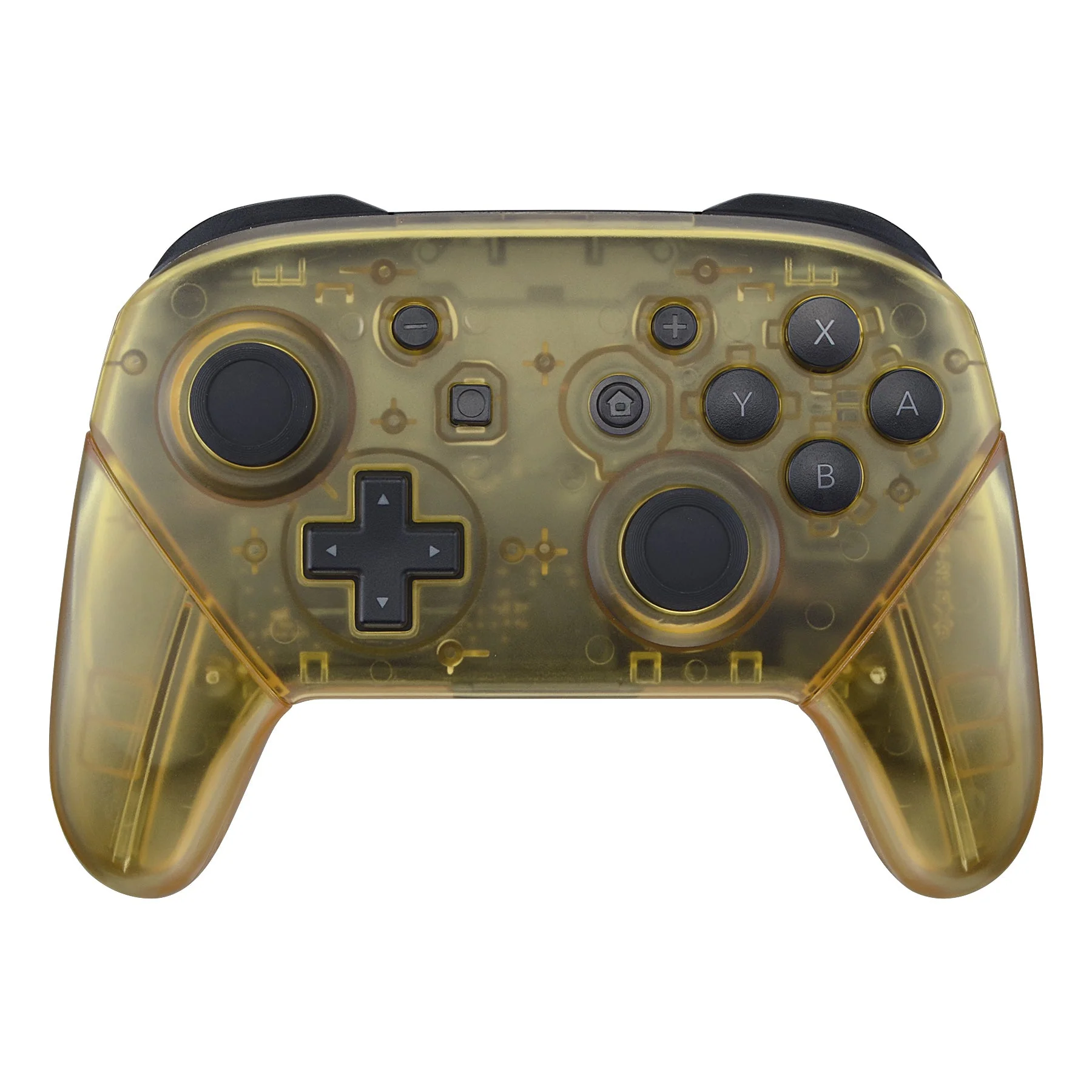 eXtremeRate Replacement Full Set Shell Faceplate Backplate Handles for Nintendo Switch Pro - Amber Yellow - Image 7