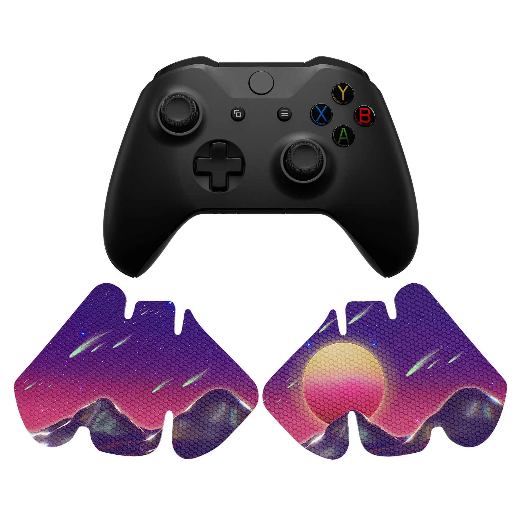 eXtremeRate Anti-Skid Sweat-Absorbent Textured Handle Grips for Xbox One & Xbox One X/S Controller - The Cyber Moon - Image 2